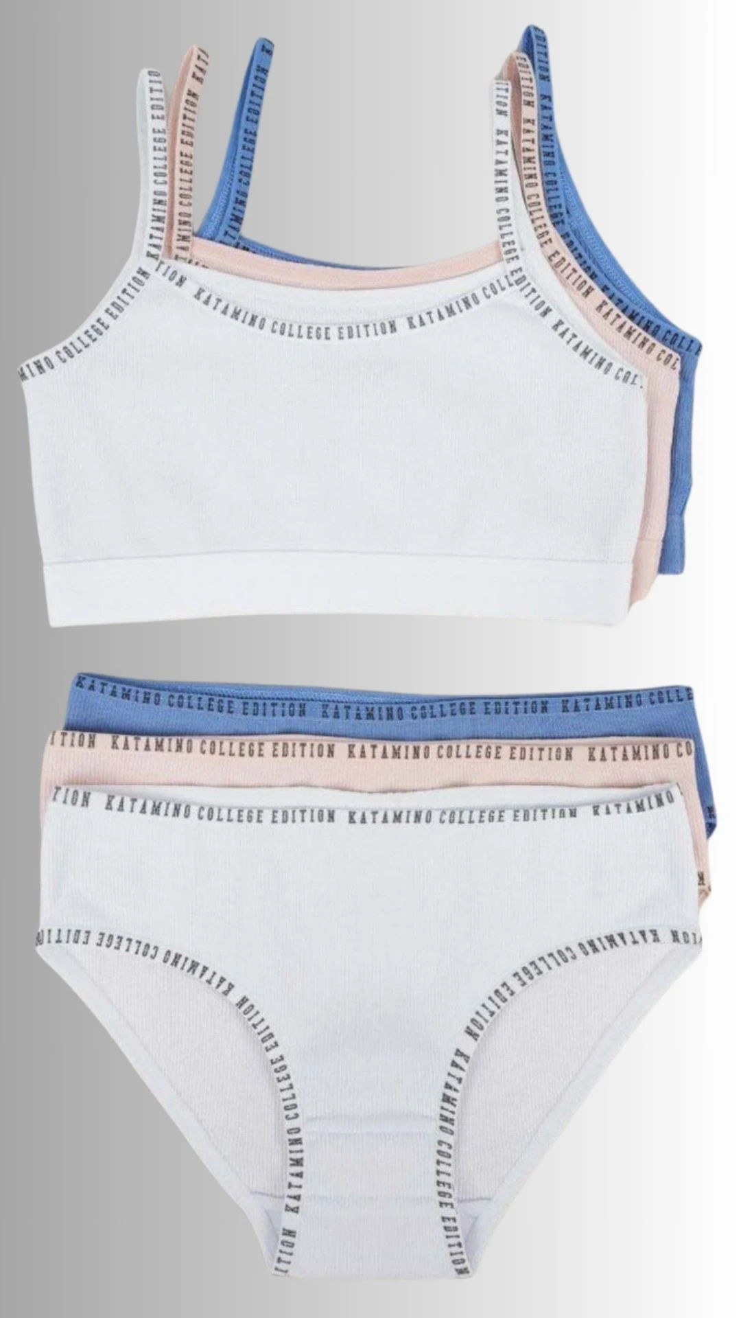 Linea İp Askılı Crop Atlet Silip Külot Kız Çocuk Takım