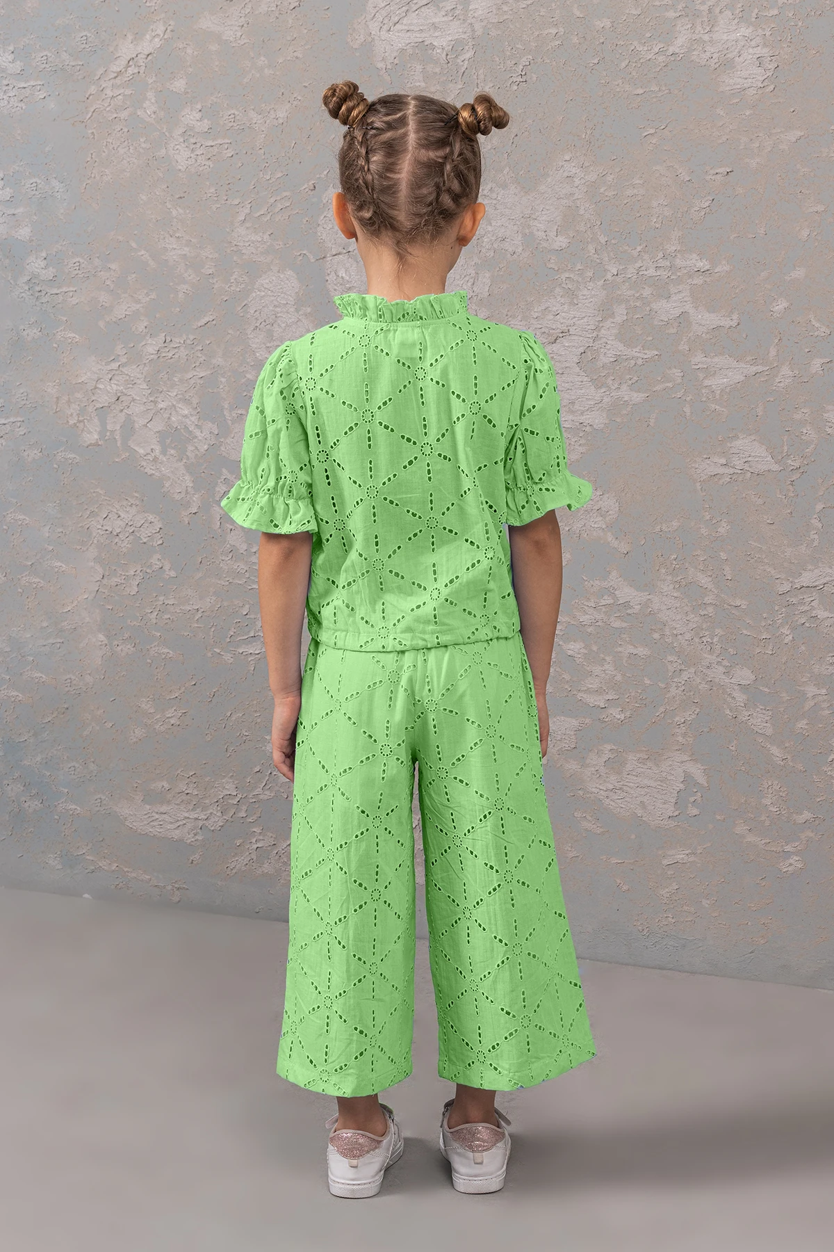 Fisto Detaylı Belden Bağlamalı Fisto Kız Alt Üst Takım