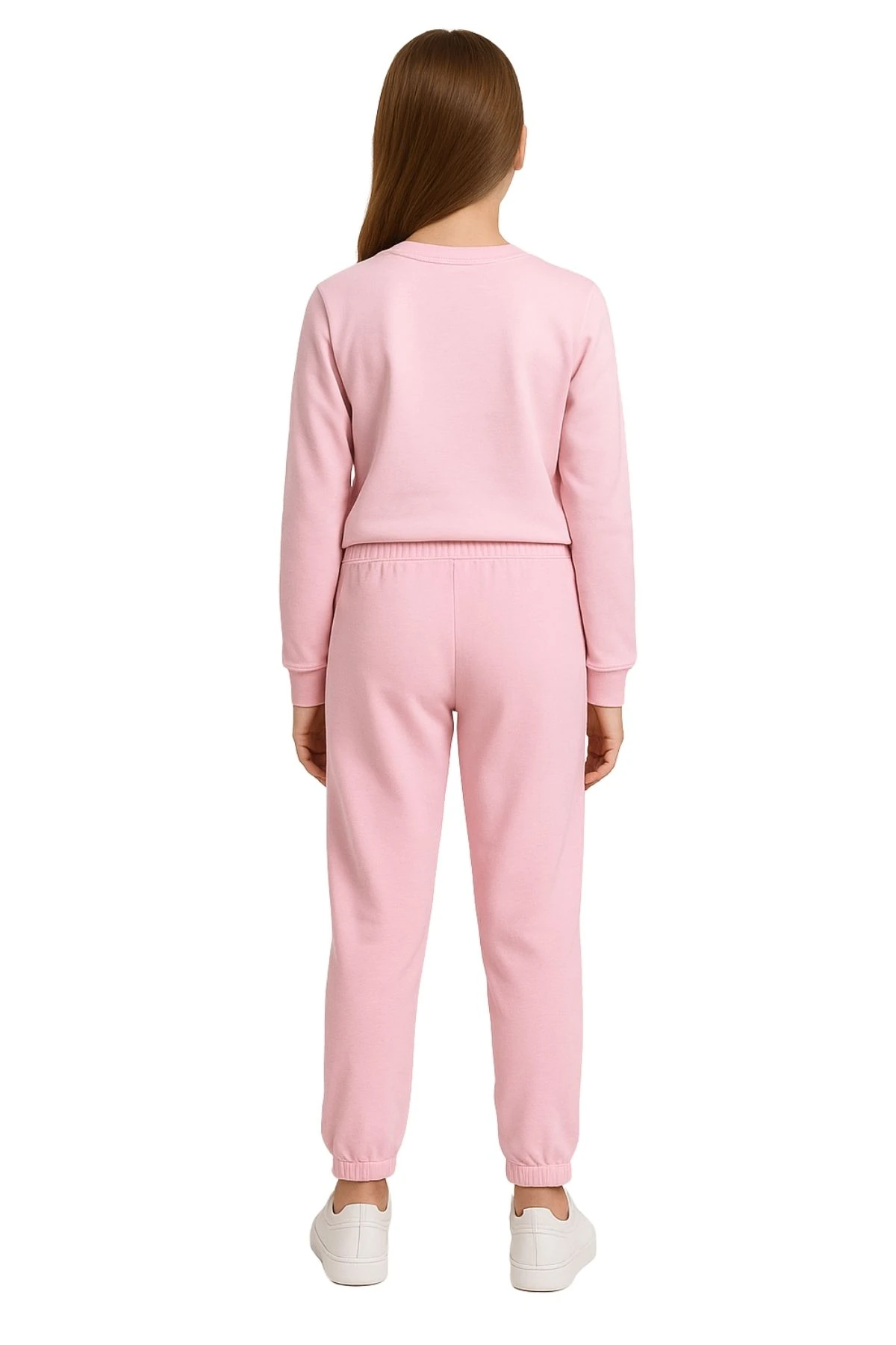 Kız Çocuk Önü Baskılı Paçaları Lastikli Eşofman Altı