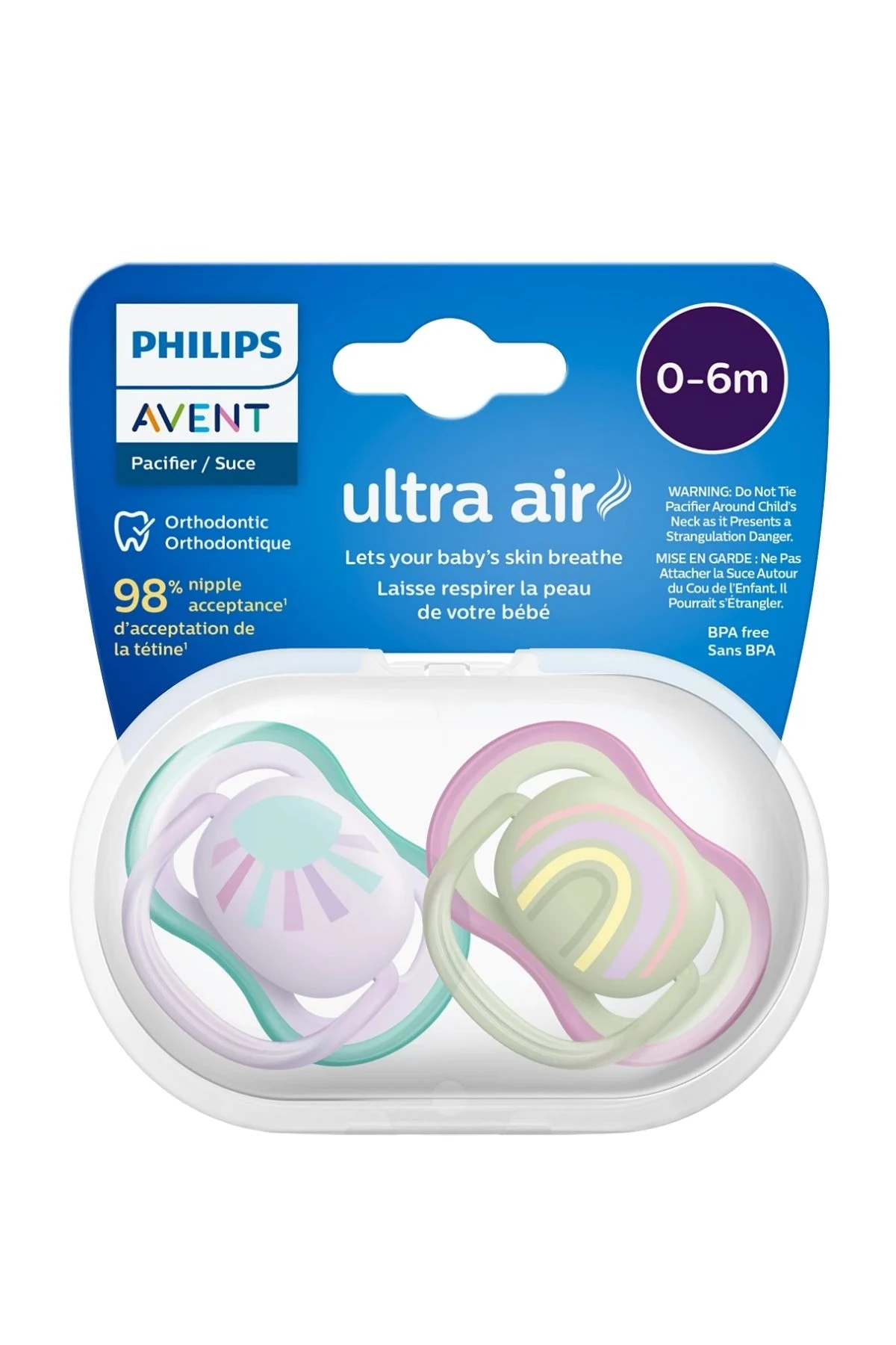 Philips Avent Ultra Air Ortodontik Emzik 0-6 Ay, 2'li Paket  Scf085-59