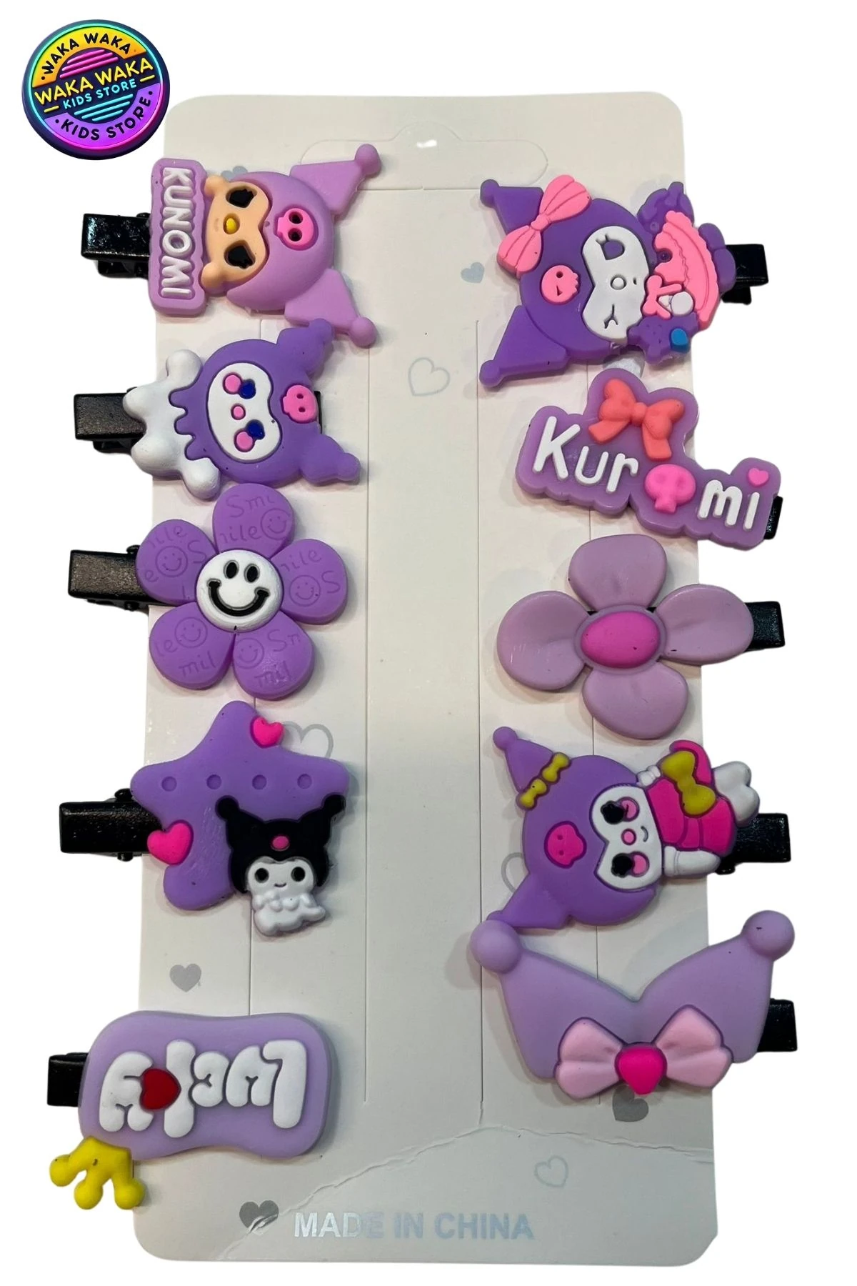 Kuromi Desenli Çocuk Saç Tokası Seti – 10’lu Renkli Sevimli Saç Aksesuarı