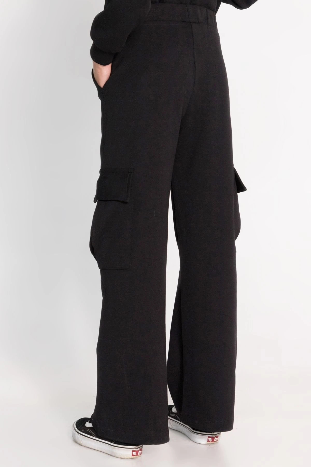 Kargo Cepli Bol Paça Kız Çocuk Eşofman Alt