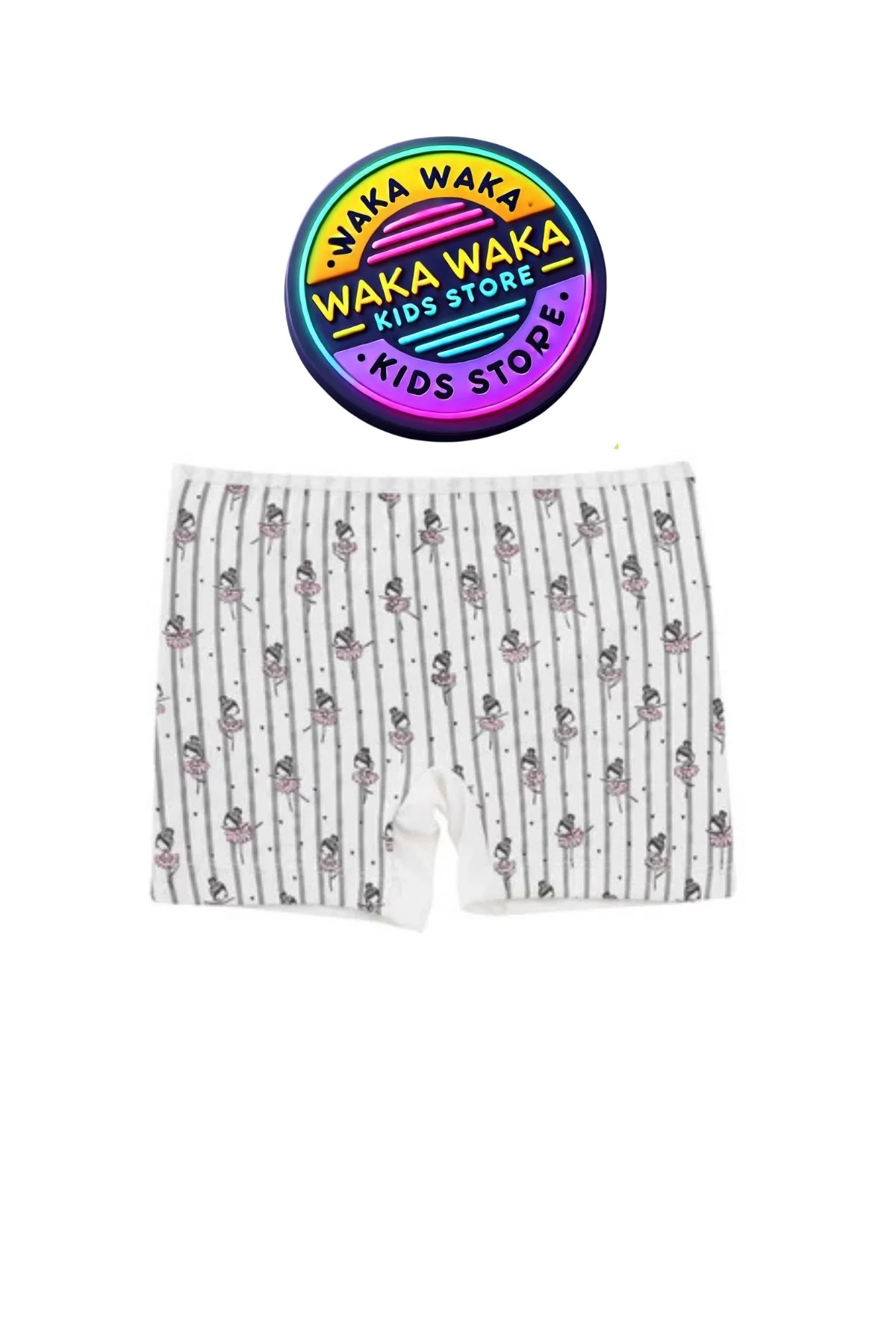 Kız Çocuk 3’lü Pamuklu Boxer Külot Seti – Balerin Desenli ve Renkli