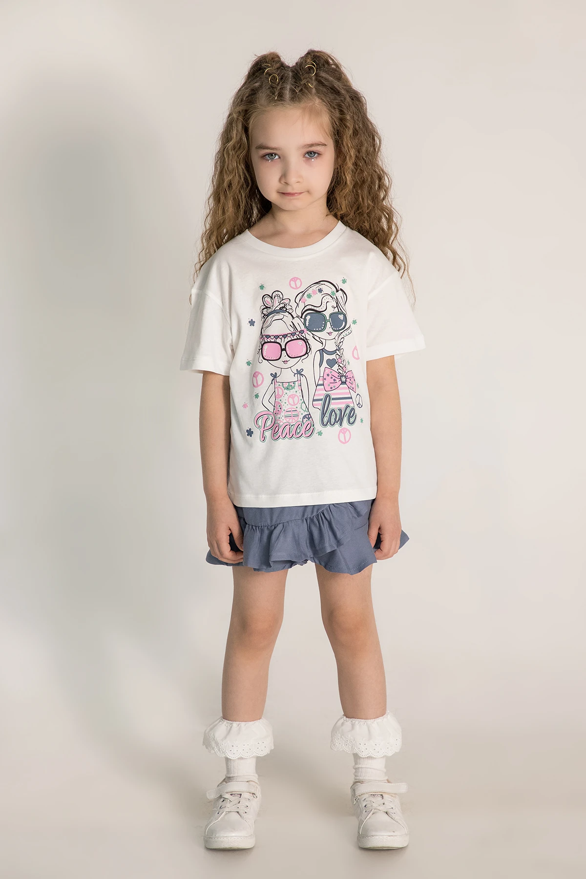 Önü Taş Baskılı  Şort Etekli Kız Takım