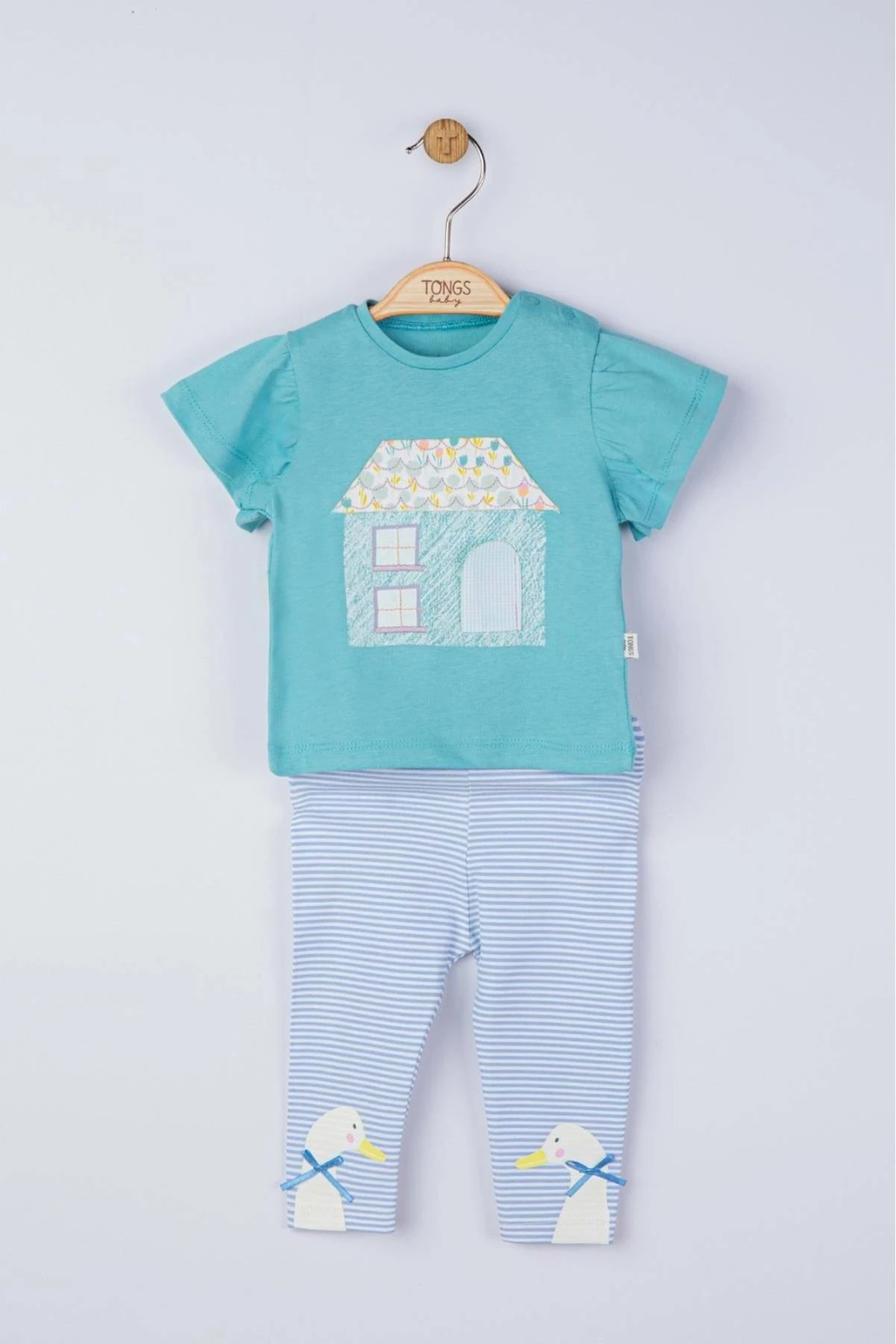 Ev Aplikeli Turkuaz Bebek Takım (2 PARÇA)