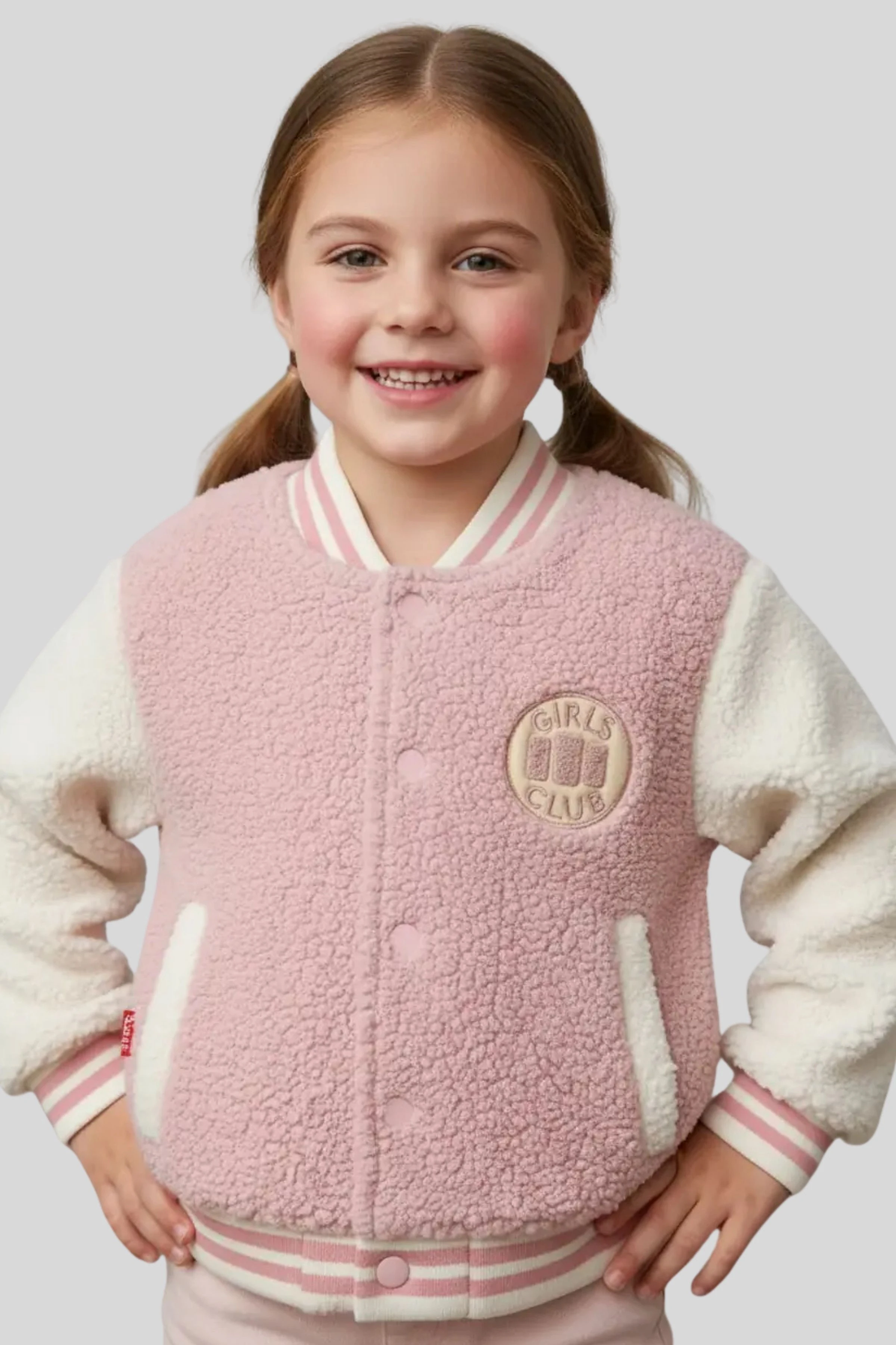 3-8 Yaş Lisanslı Haribo Unisex Boomber Kolej Mont - PEMBE