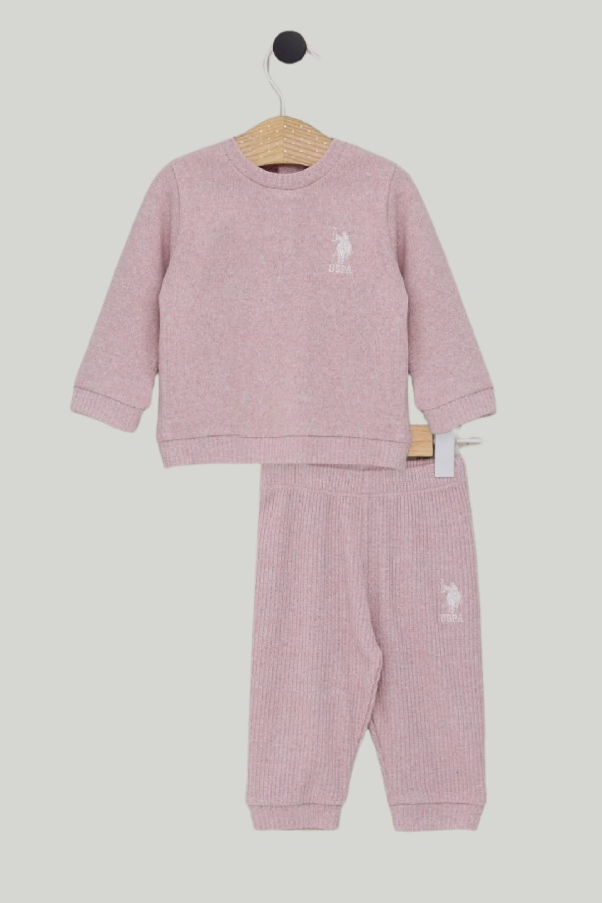 Önü Nakışlı Arkadan Çıtçıt Kapamalı Taytlı Kız Çocuk Takım