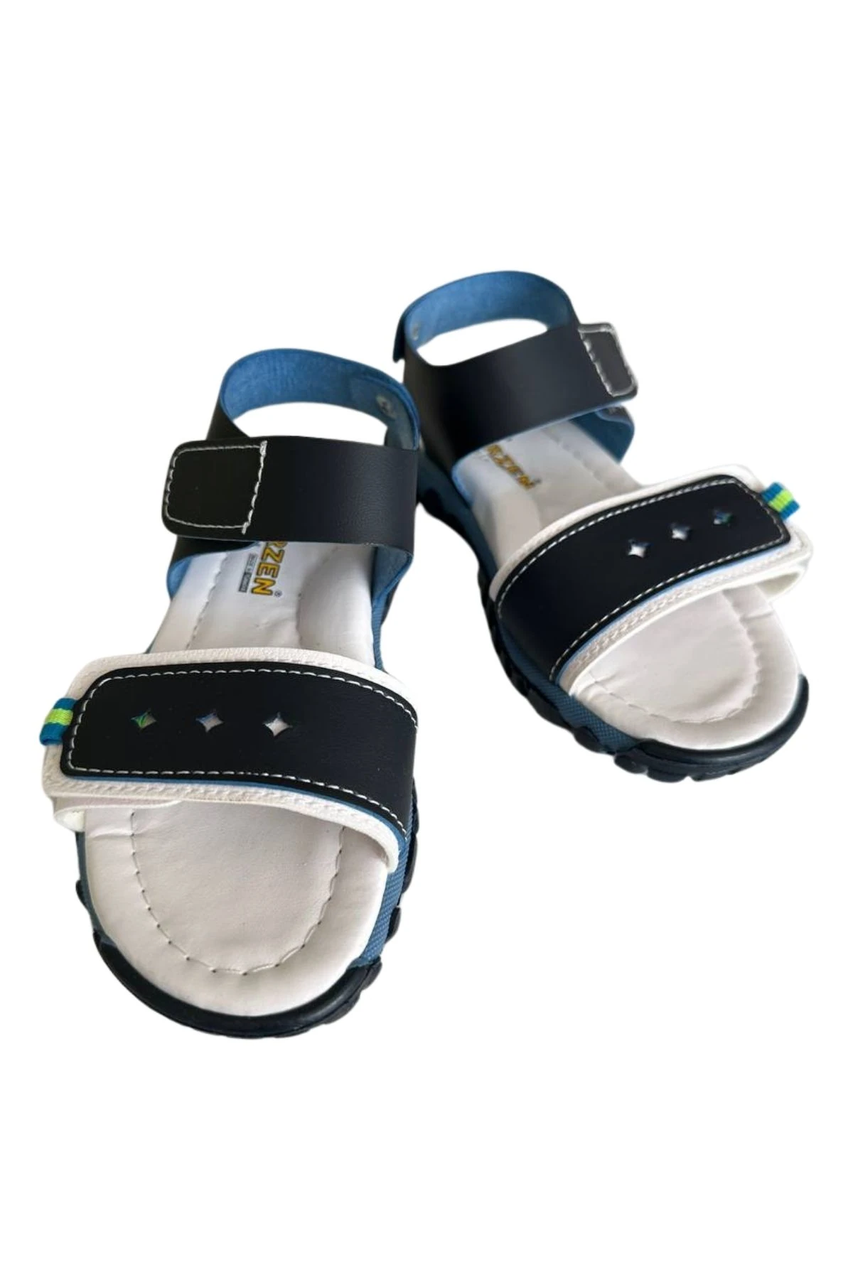 Lacivert Beyaz Cırt Cırtlı Unisex Çocuk Sandalet