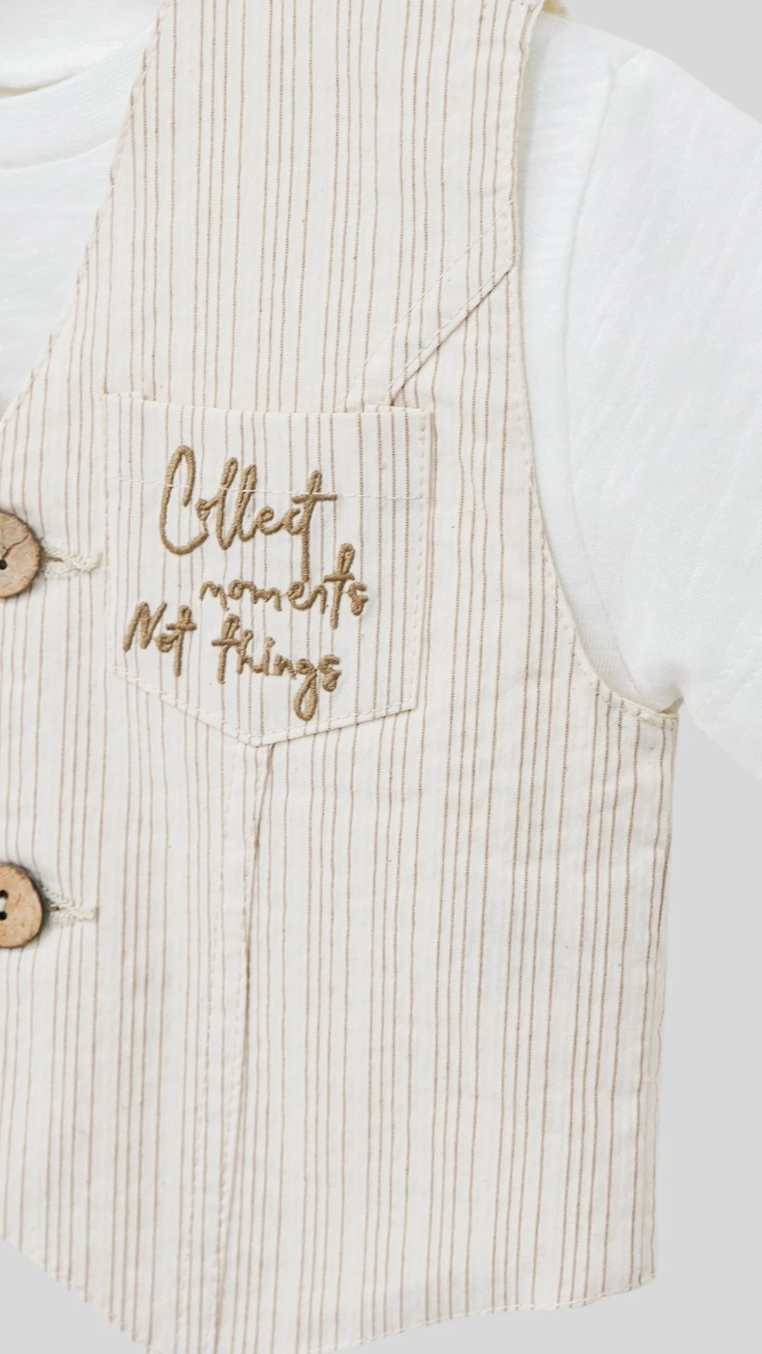 Yelek T-shirt Pantolon Bandanalı Erkek Bebek 3lü Takım