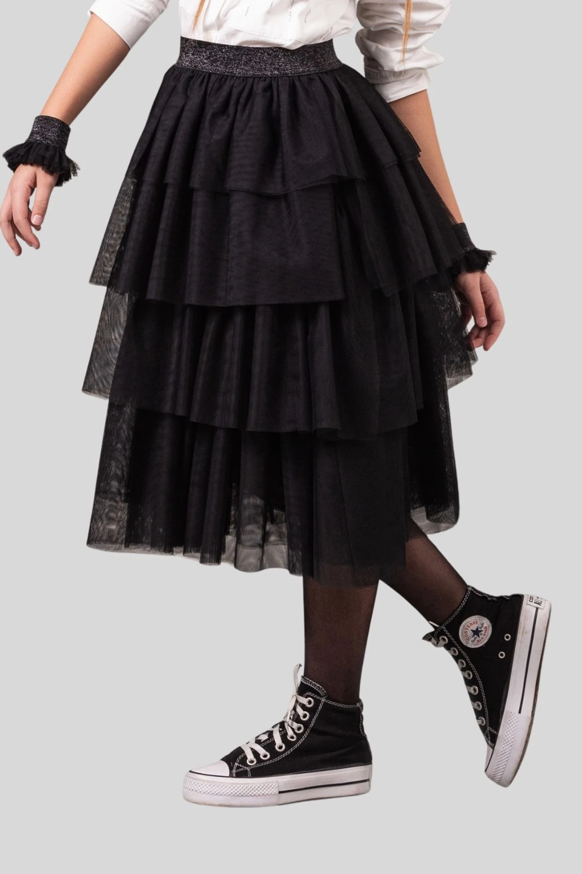 Kat Kat Tül  Uzun Kız Çocuk Etek