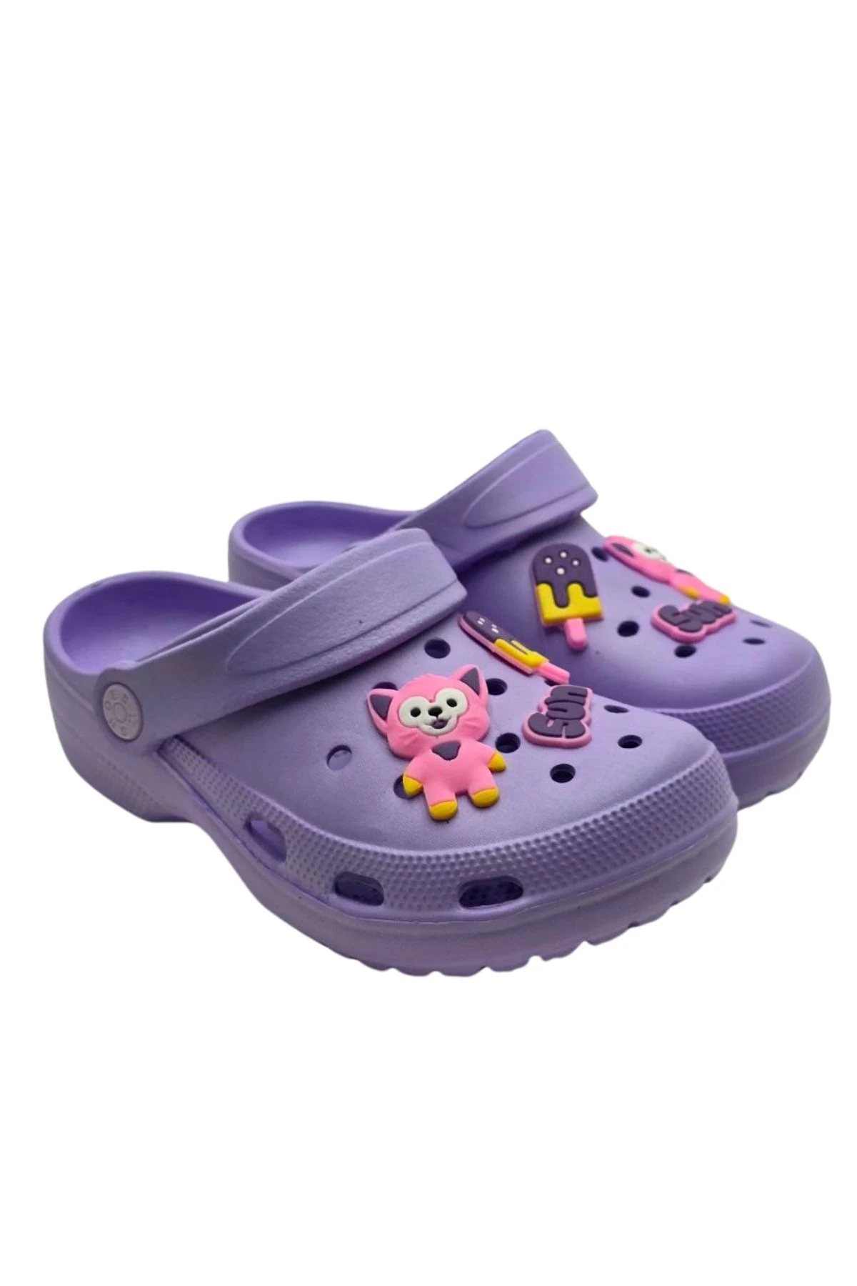 Figürlü Lila Çocuk Patik Terlik
