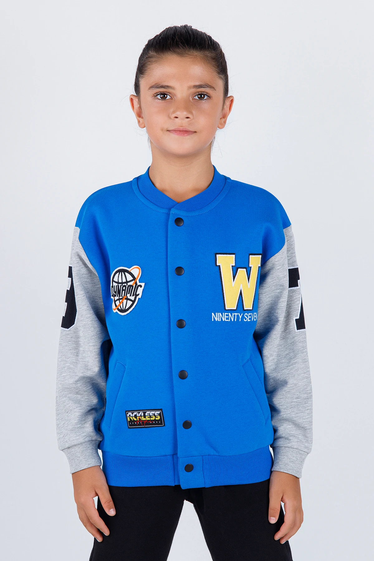 Erkek Çocuk Bisiklet Yaka Önden Düğmeli İçi Şardonlu Cepli Kolej Hırka