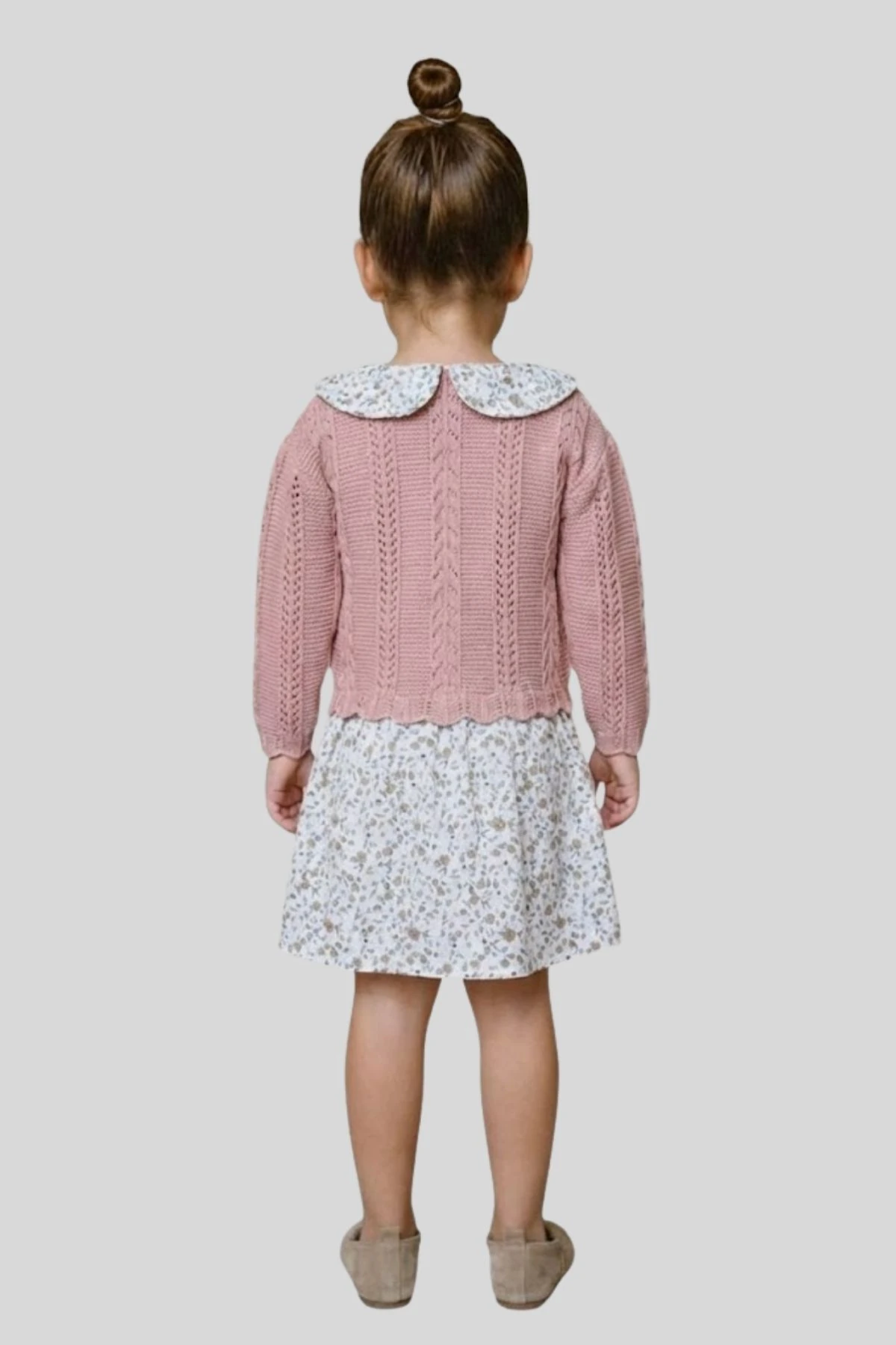 Gömlek Yaka Triko Örgü Kız Çocuk Elbise