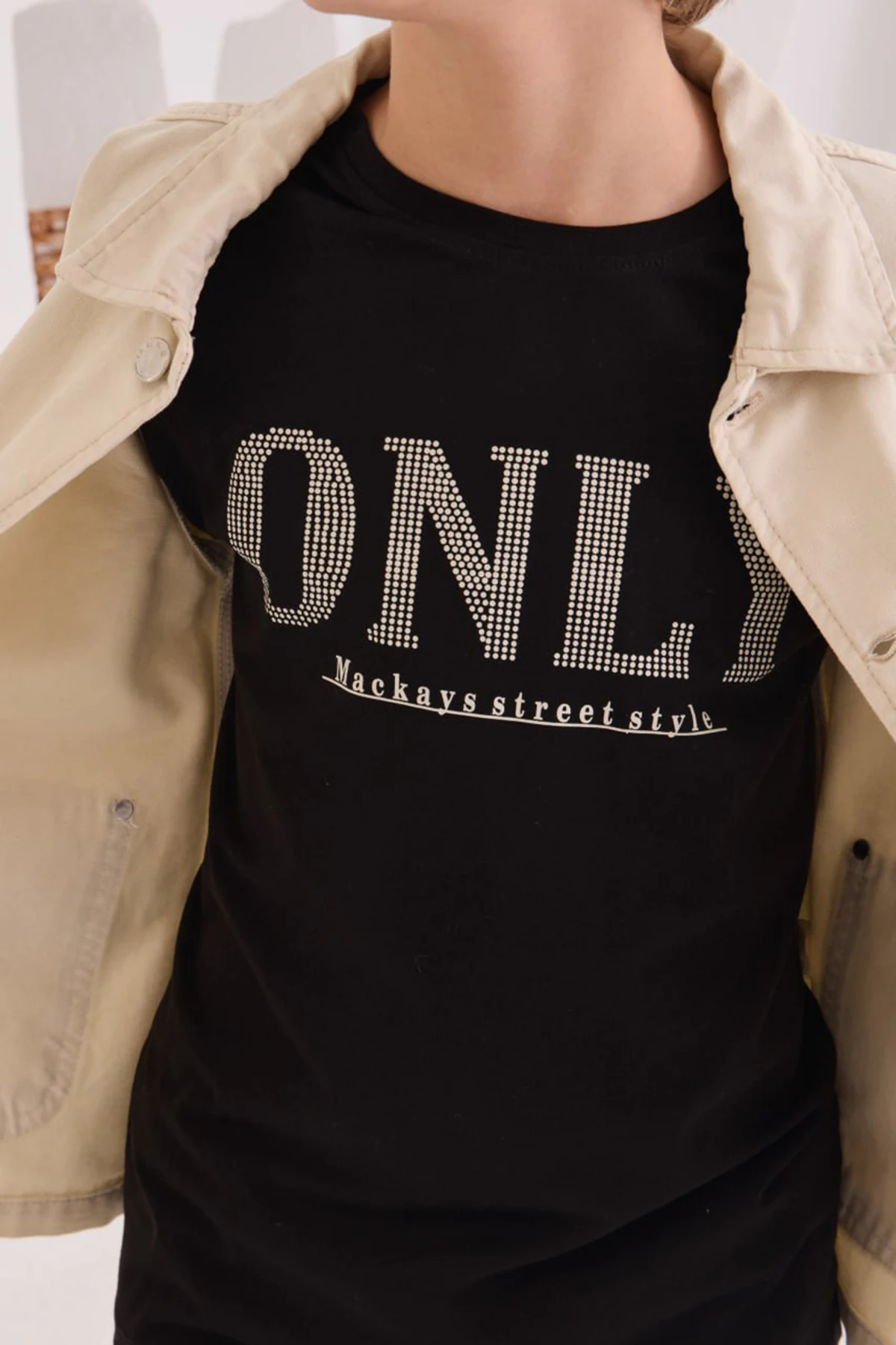 Baskılı T-Sihirt Kot Ceket Kot Pantolonlu Erkek Çocuk 3lü Takım