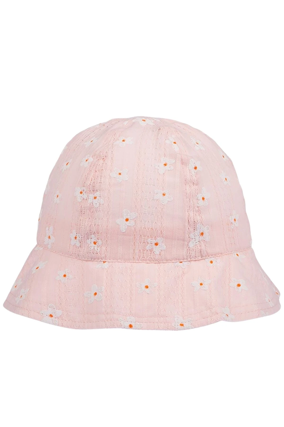 Çiçek Desenli Kız Bebek Şapka