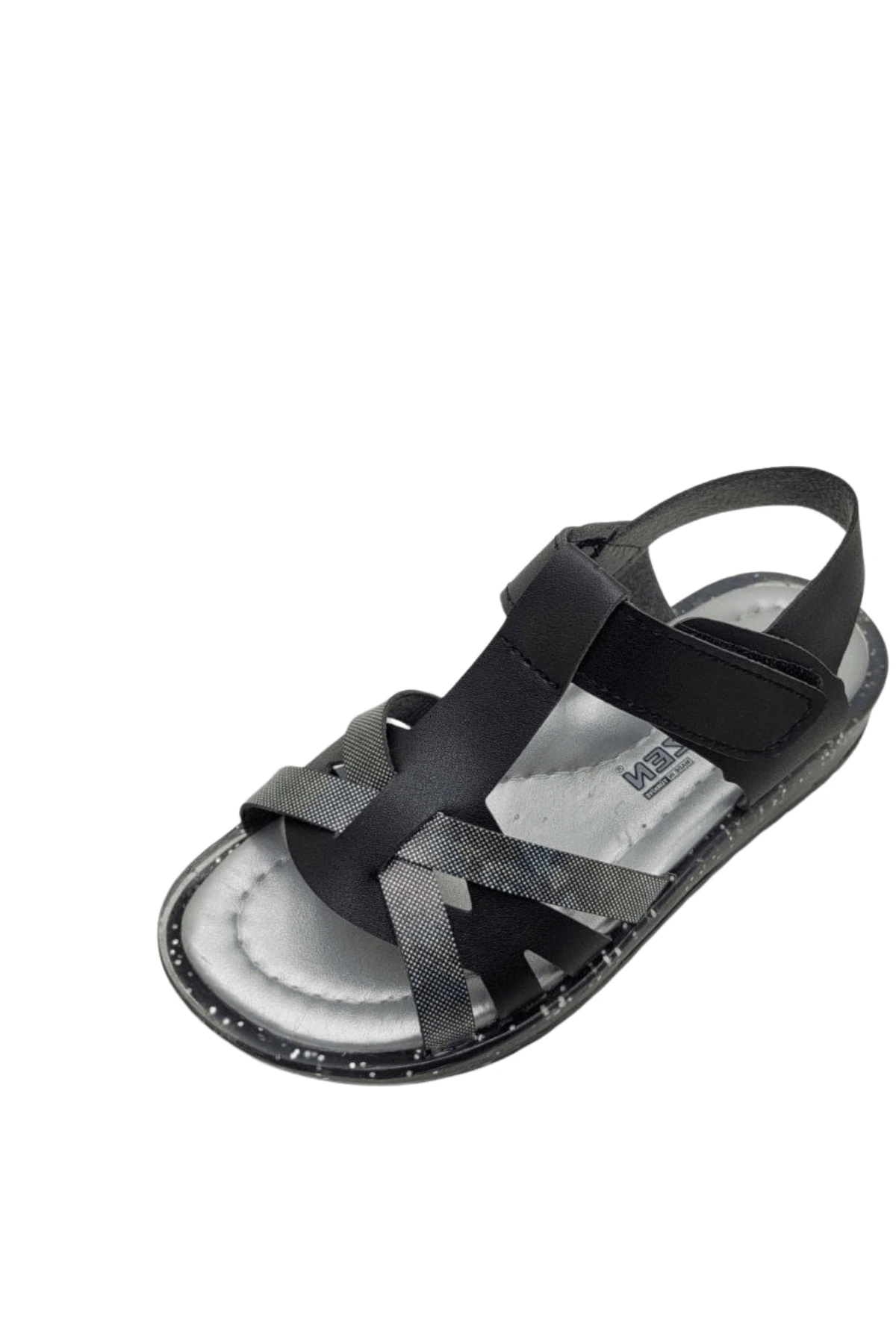 Siyah Sim Detaylı Kız Çocuk Bebek Sandalet