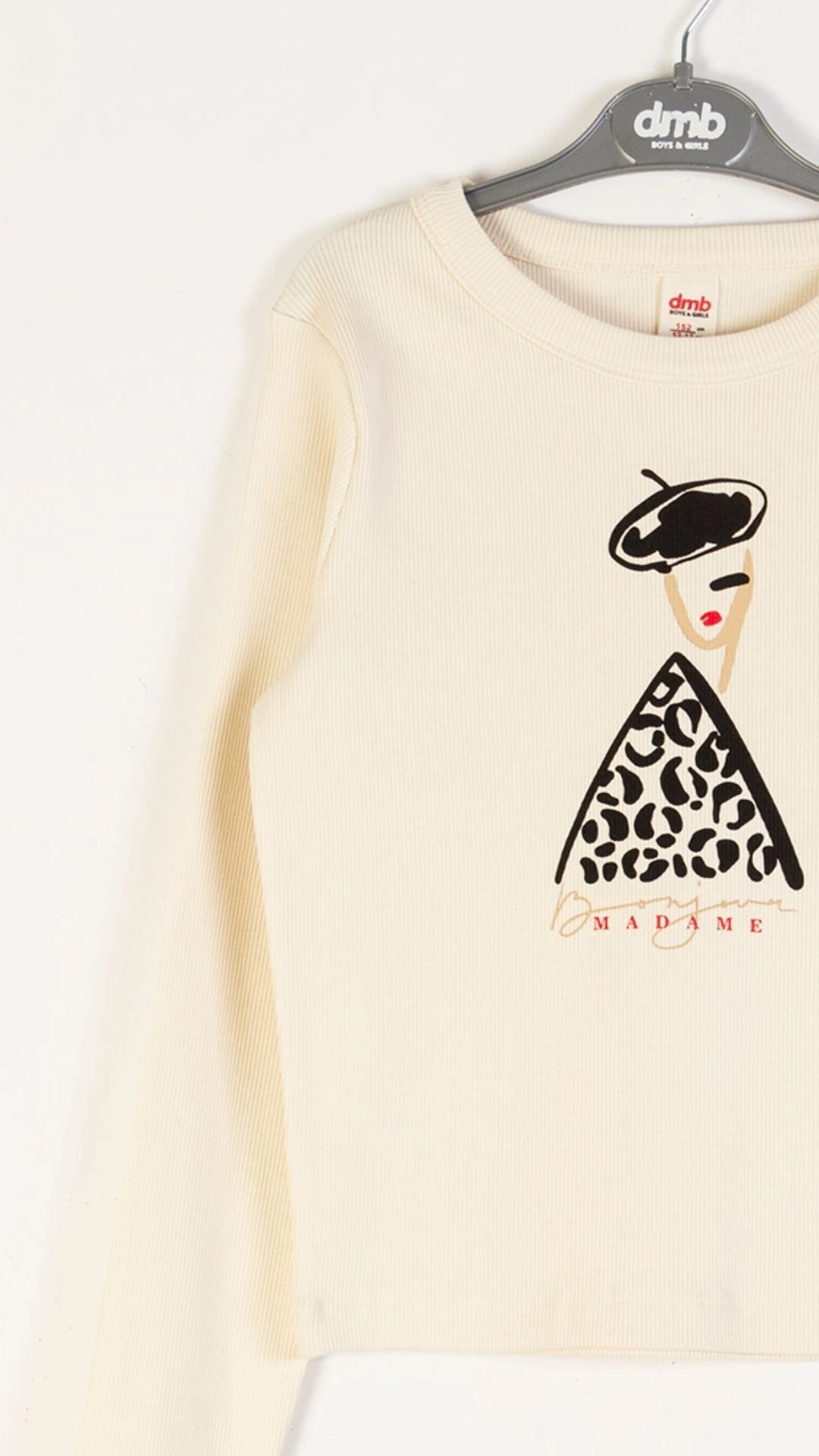 Önü Baskılı Uzun Kollu Bisiklet Yaka Kız Çocuk Bady