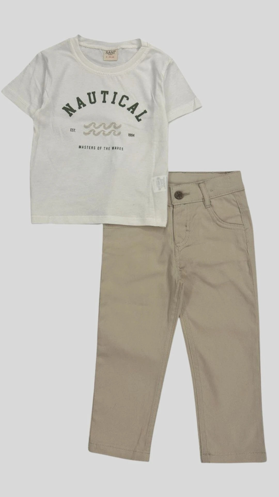 Önü Baskılı Ceket Uzun Kollu Bady Pantolonlu 3lü Erkek Çocuk Takım