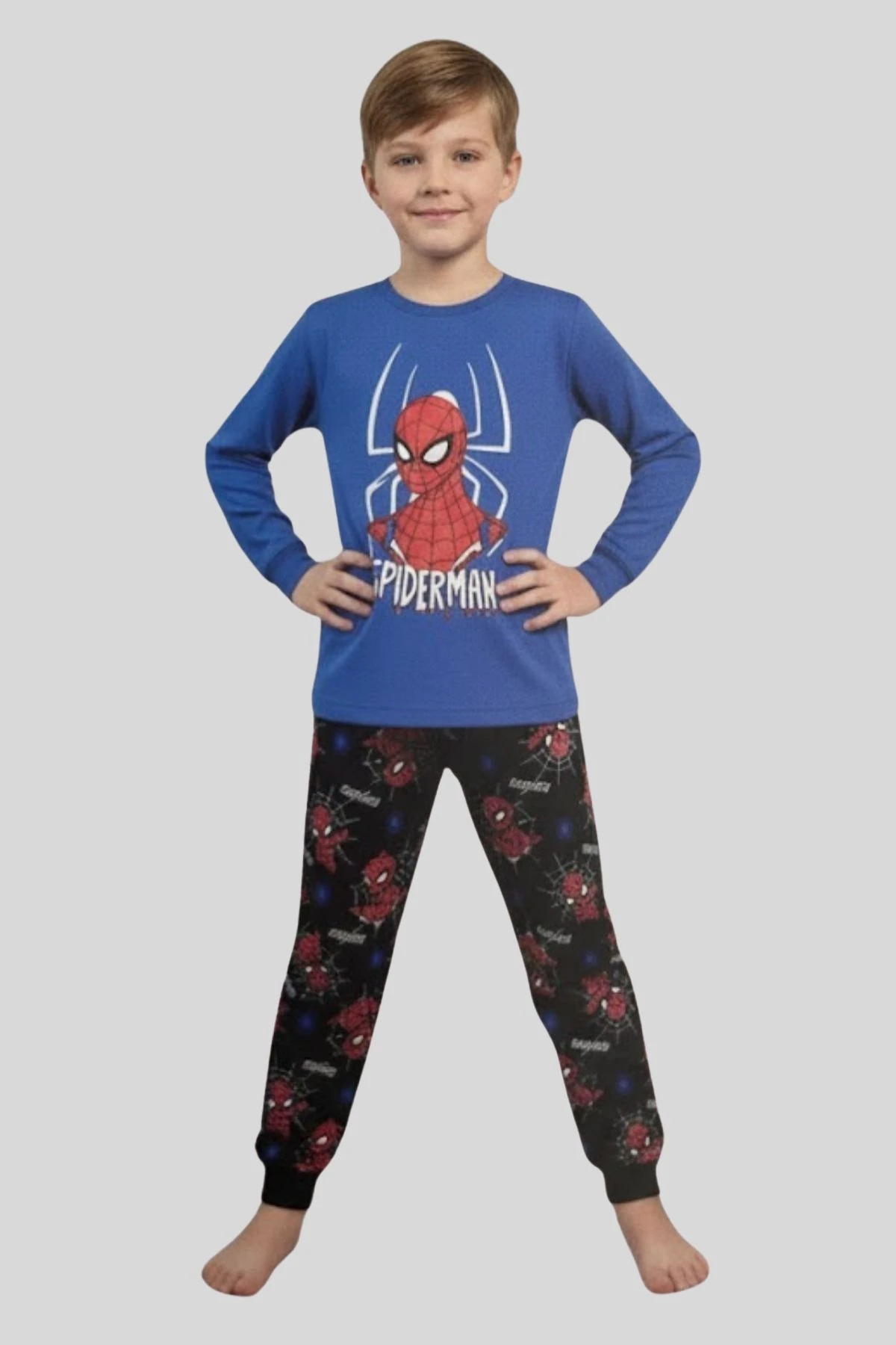 Spider-Man (Örümcek Adam) Lisanslı Erkek Çocuk Uzun Kollu Pijama Takımı