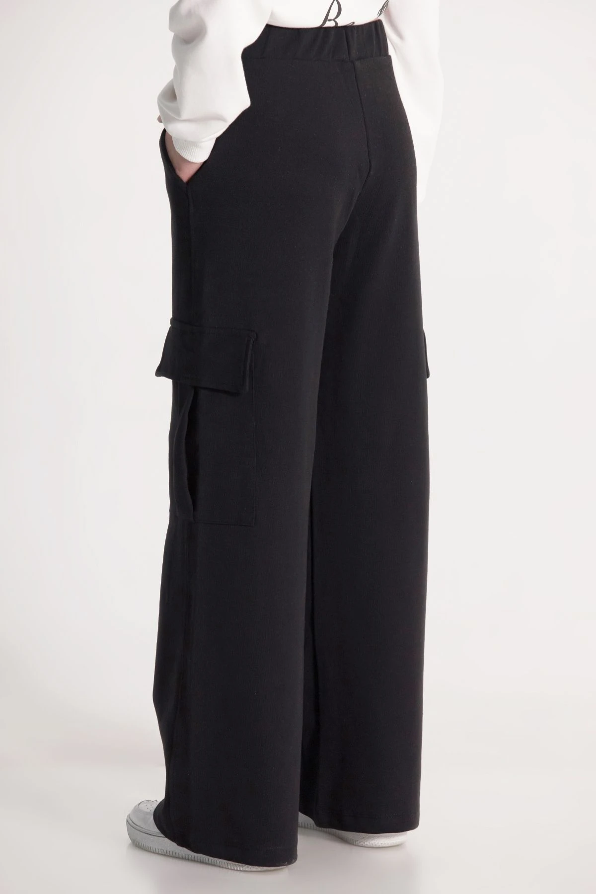 Kargo Cepli Bol Paça Kız Çocuk Eşofman Alt