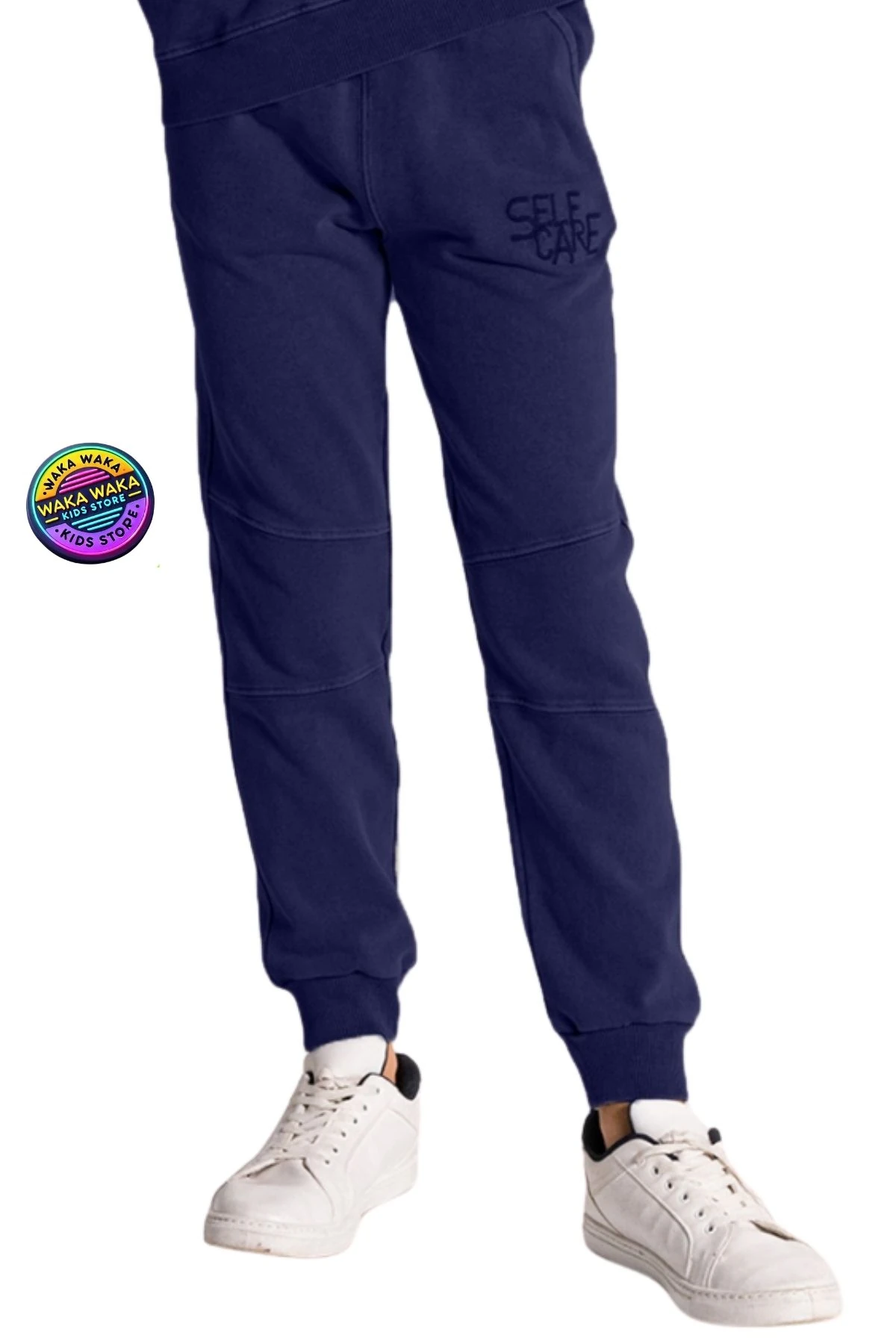 Self Care Yazılı Erkek Çocuk Füme Eşofman Altı – Rahat Kalıp Jogger Sweatpant