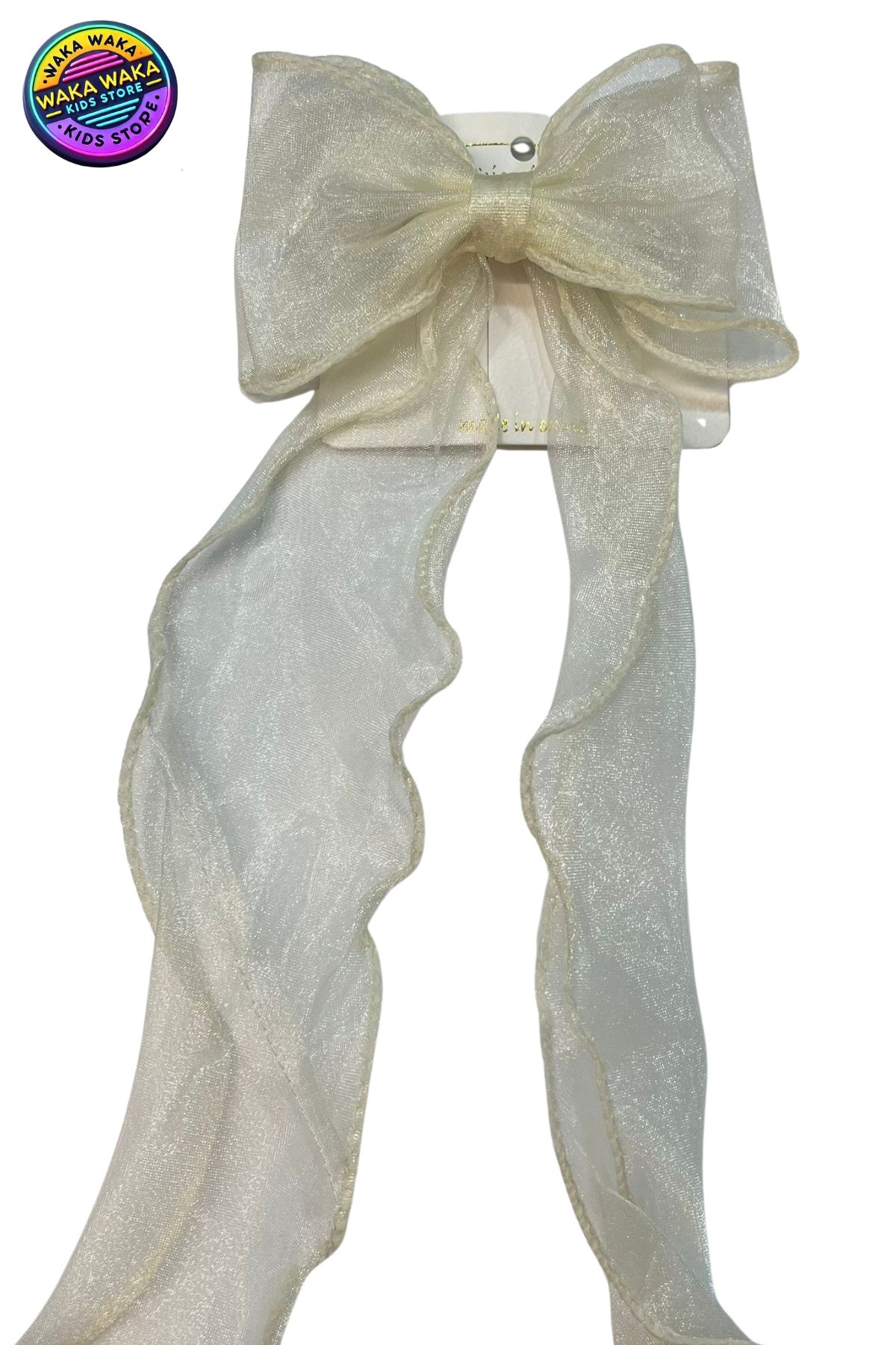 Kız Çocuk Organze Kurdele Fiyonk Toka – Büyük Saç Aksesuarı | Okul & Günlük Kullanım