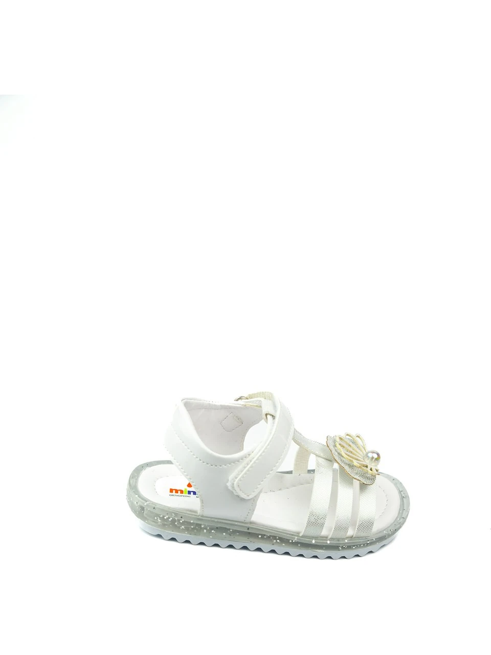 Deniz Kabuğu Taş Detaylı Beyaz Kız Çocuk Sandalet
