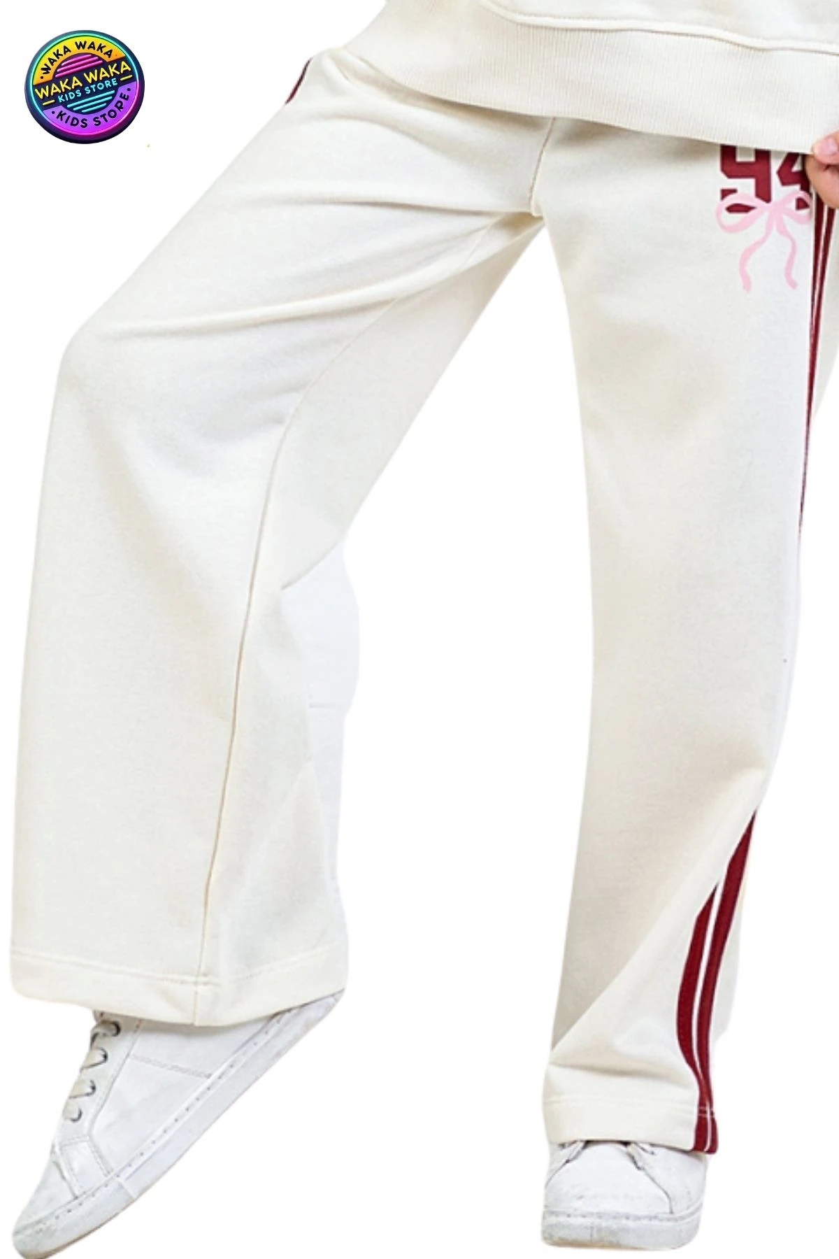 Kız Çocuk Eşofman Altı Çift Şeritli Rahat Kalıp Pantolon