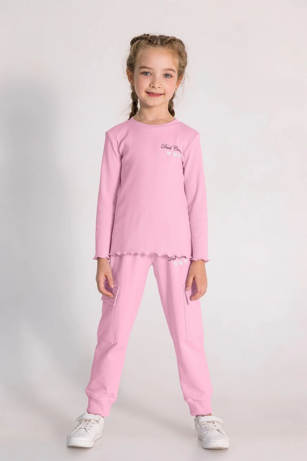 İnce Fitilli Önü Baskılı Kız Çocuk Bady