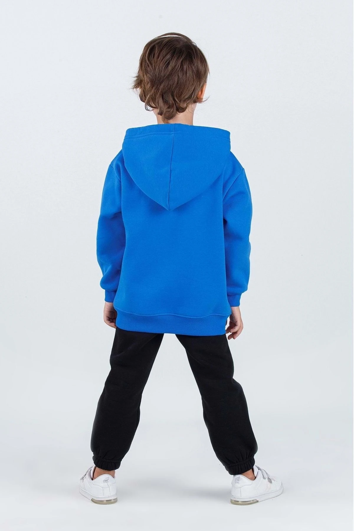 Kanguru Cepli Önü Nakış Yazılı Kapüşonlu Paçaları Lastikli İçi Şardonlu Erkek Çocuk Eşofman Takımı