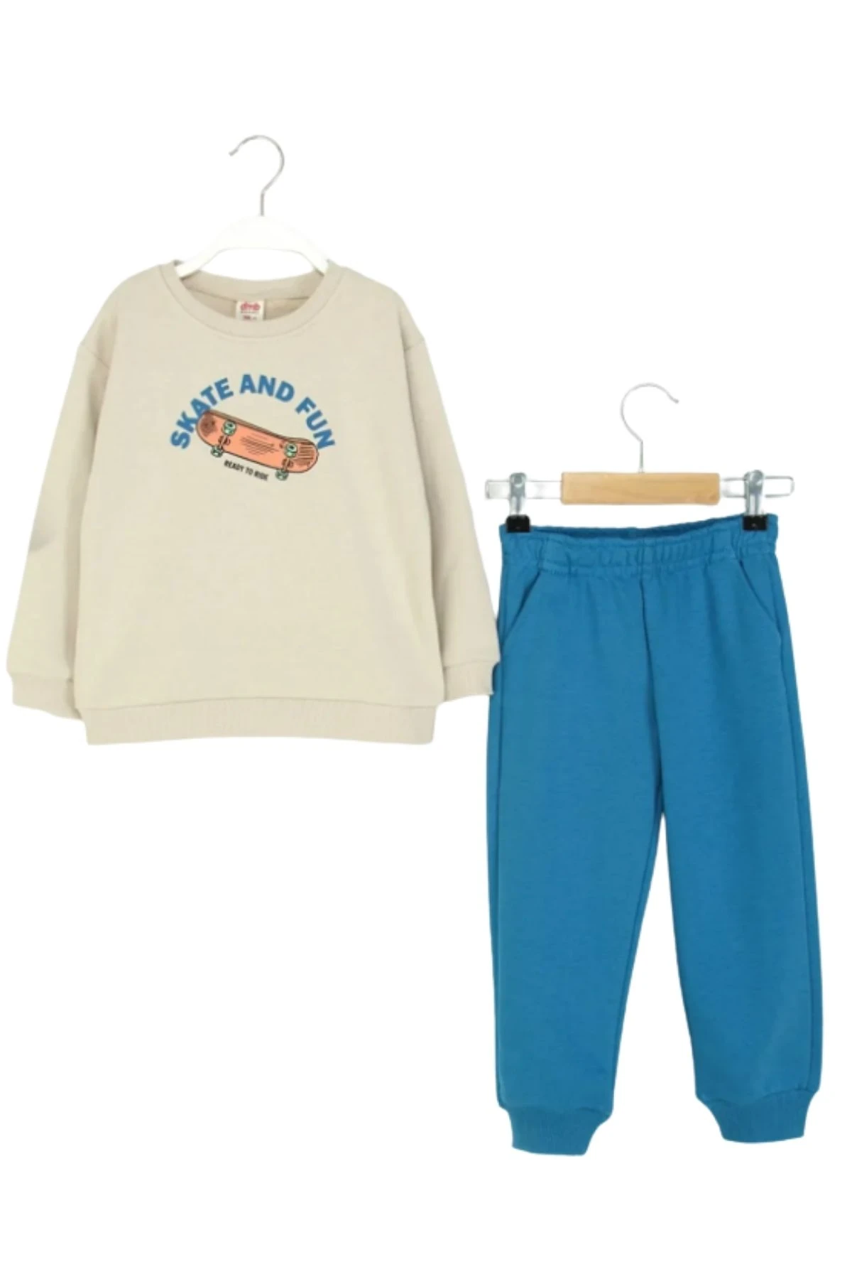 Erkek Çocuk Baskılı Sweatshirt ve Eşofman Altı Takım