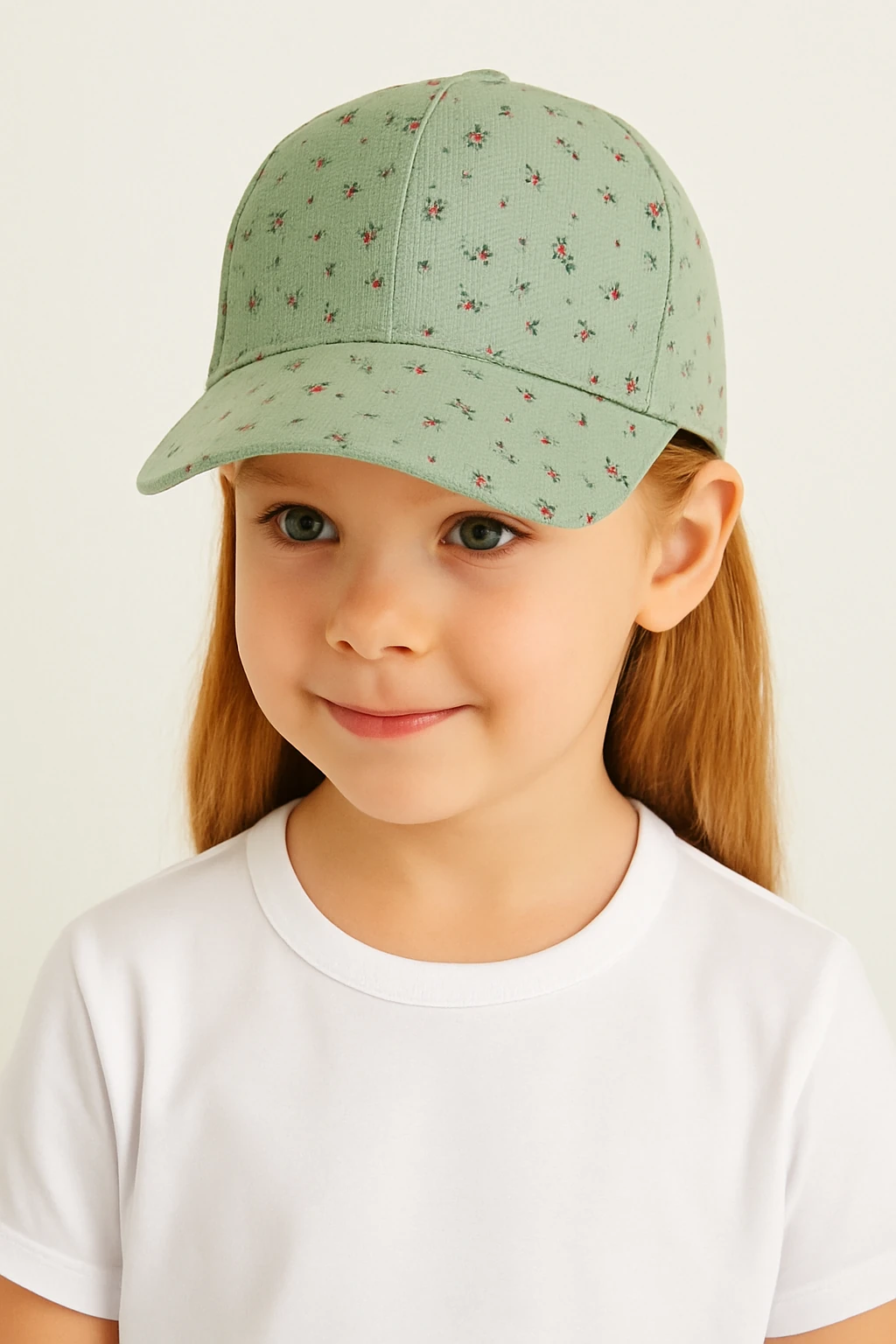 Minik Çiçek Desenli Kız Bebek Şapka