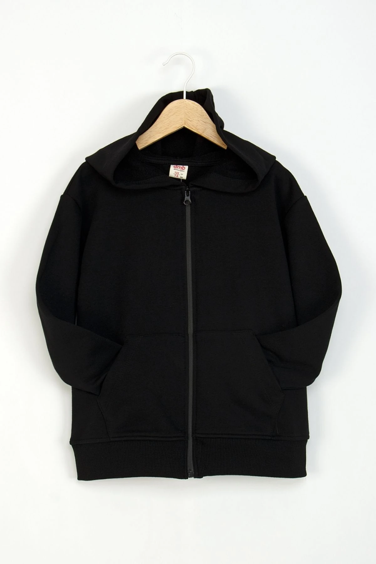 Erkek Çocuk Siyah Kapüşonlu Fermuarlı Sweatshirt