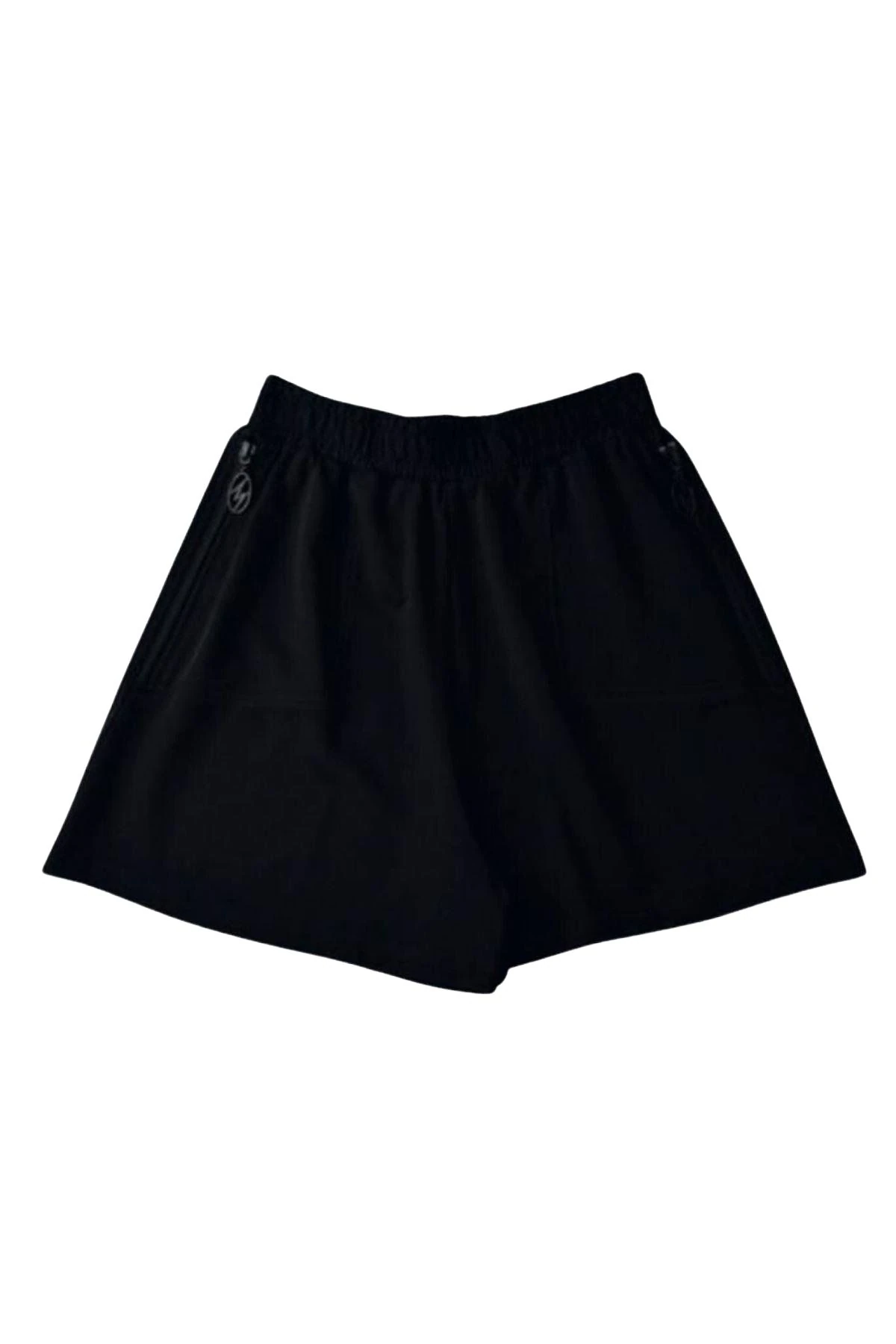 Siyah Fermuarlı Cepli Kız Çocuk Şort