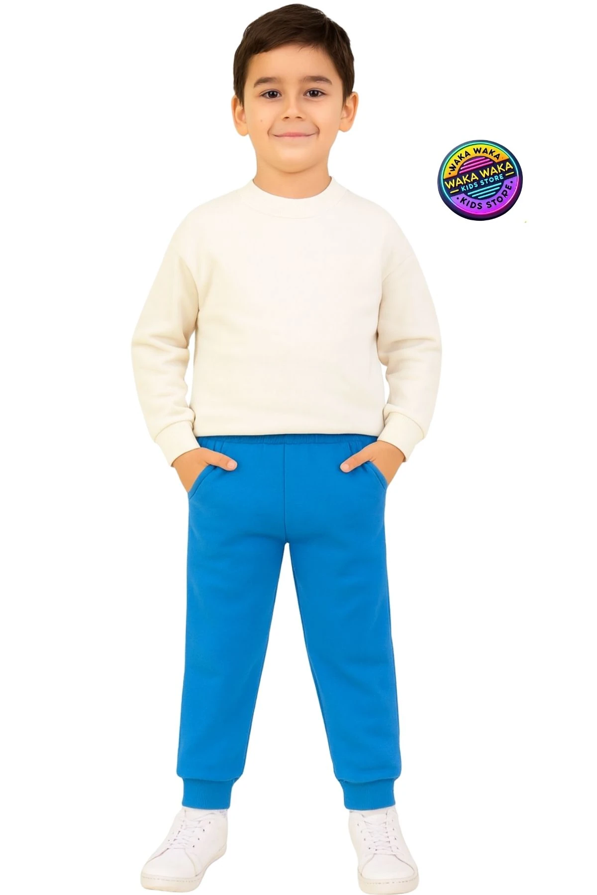 Unisex Çocuk Basic Renkli Eşofman Altı  Pamuklu Rahat Kesim Jogger Model