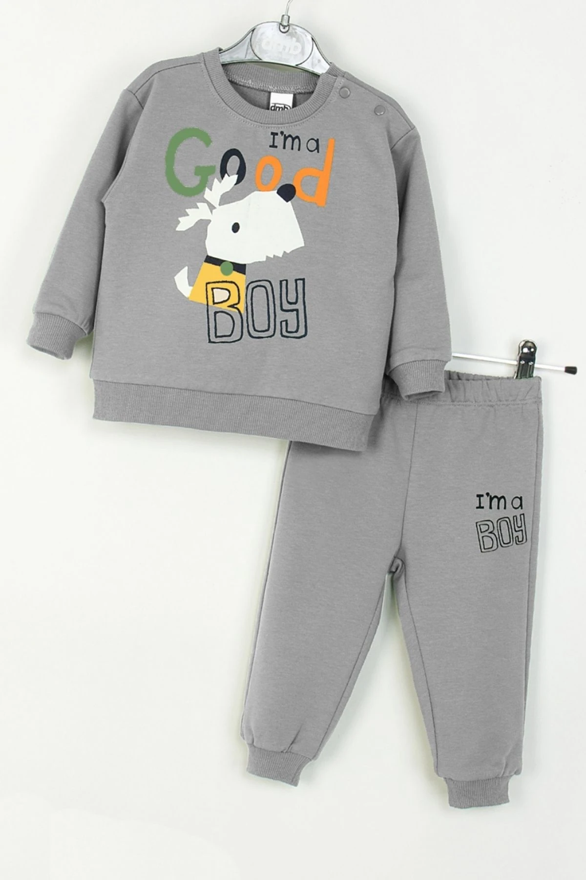 Erkek Çocuk 2-3 Yaş Eşofman Takımı – “I’m a Good Boy” Baskılı Sweatshirt & Alt