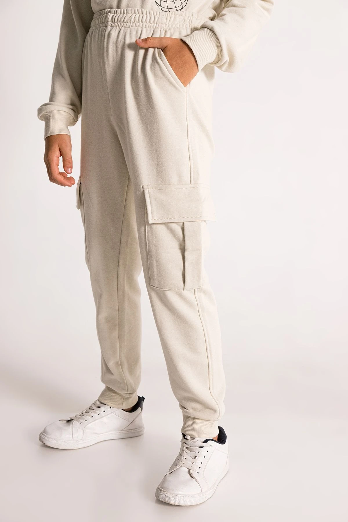 Kargo Cepli Beli Paçaları Lastikli Erkek Çocuk Eşofman Alt