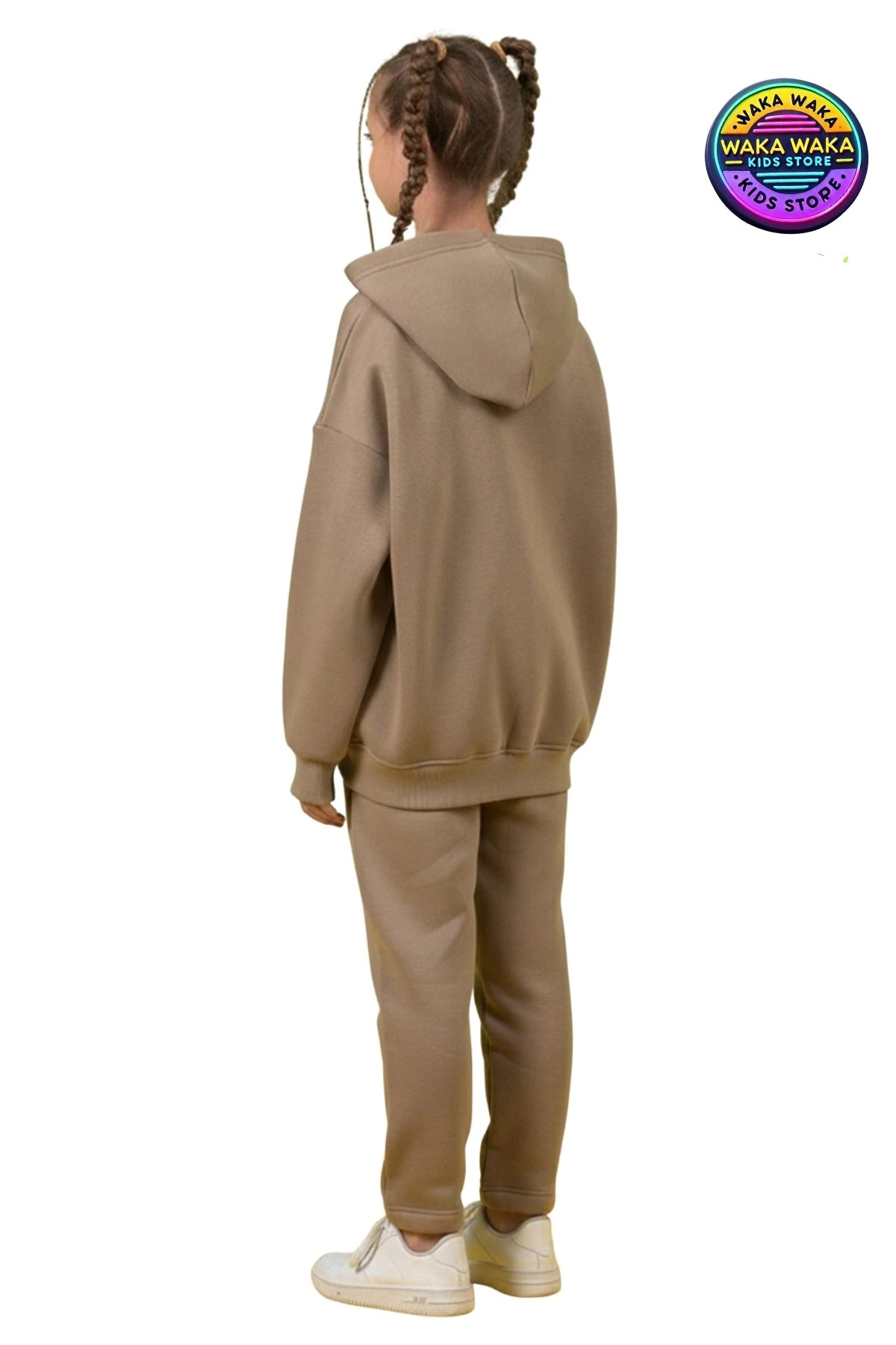 Kız Çocuk Oversize Kapüşonlu Sweatshirt ve Rahat Paça Eşofman Takımı