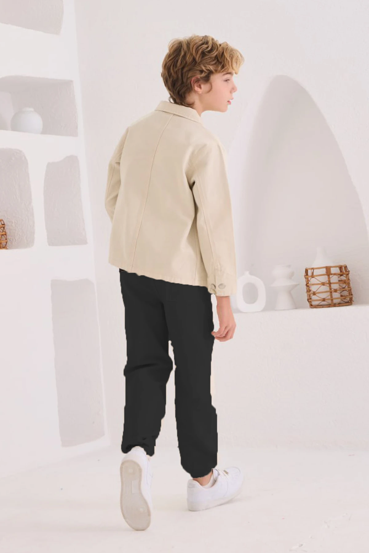 Baskılı T-Sihirt Kot Ceket Kot Pantolonlu Erkek Çocuk 3lü Takım