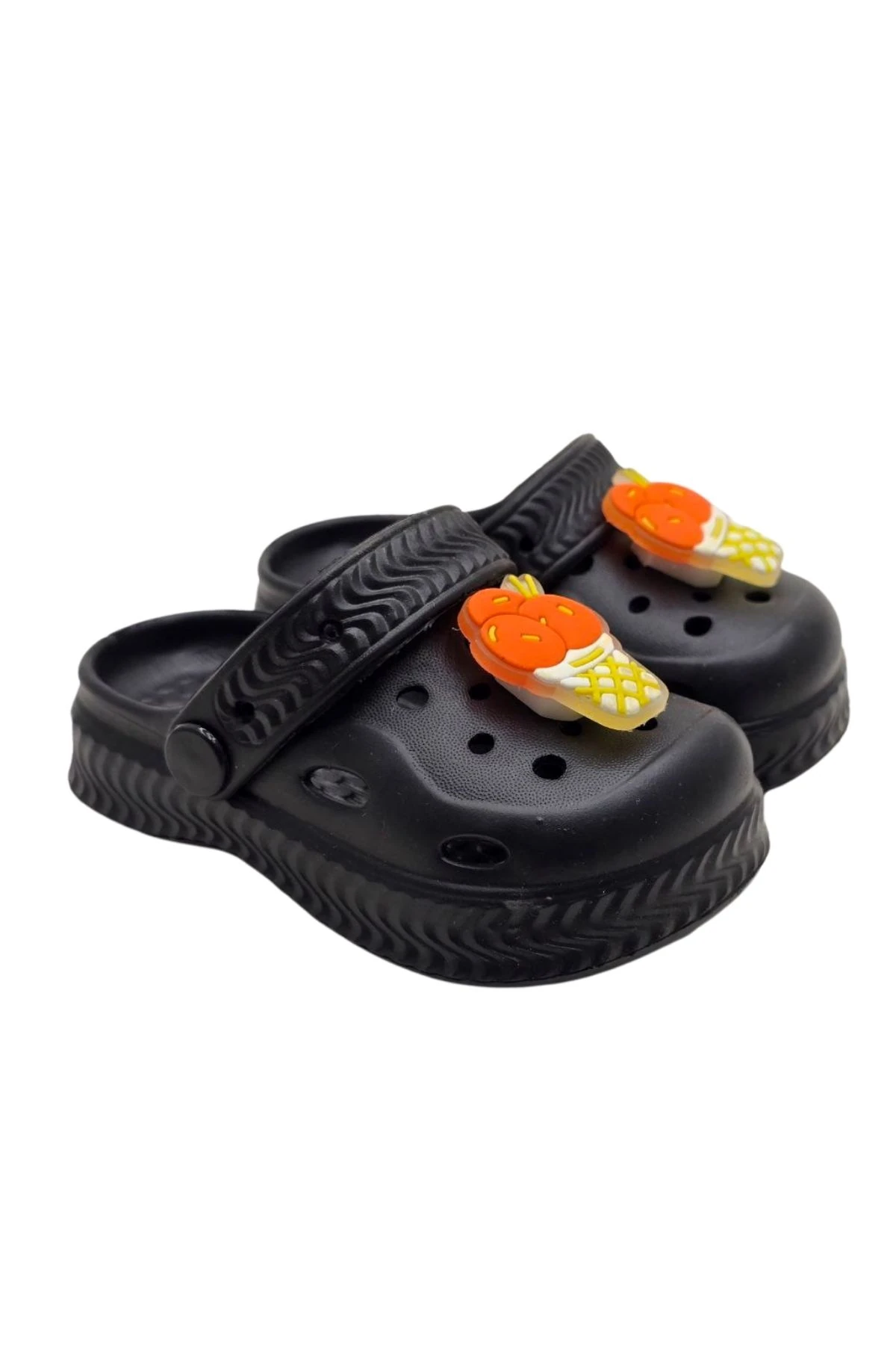 Dondurma Figürlü Siyah Çocuk Patik Terlik