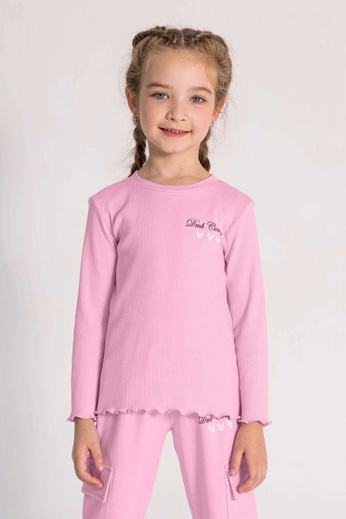 İnce Fitilli Önü Baskılı Kız Çocuk Bady