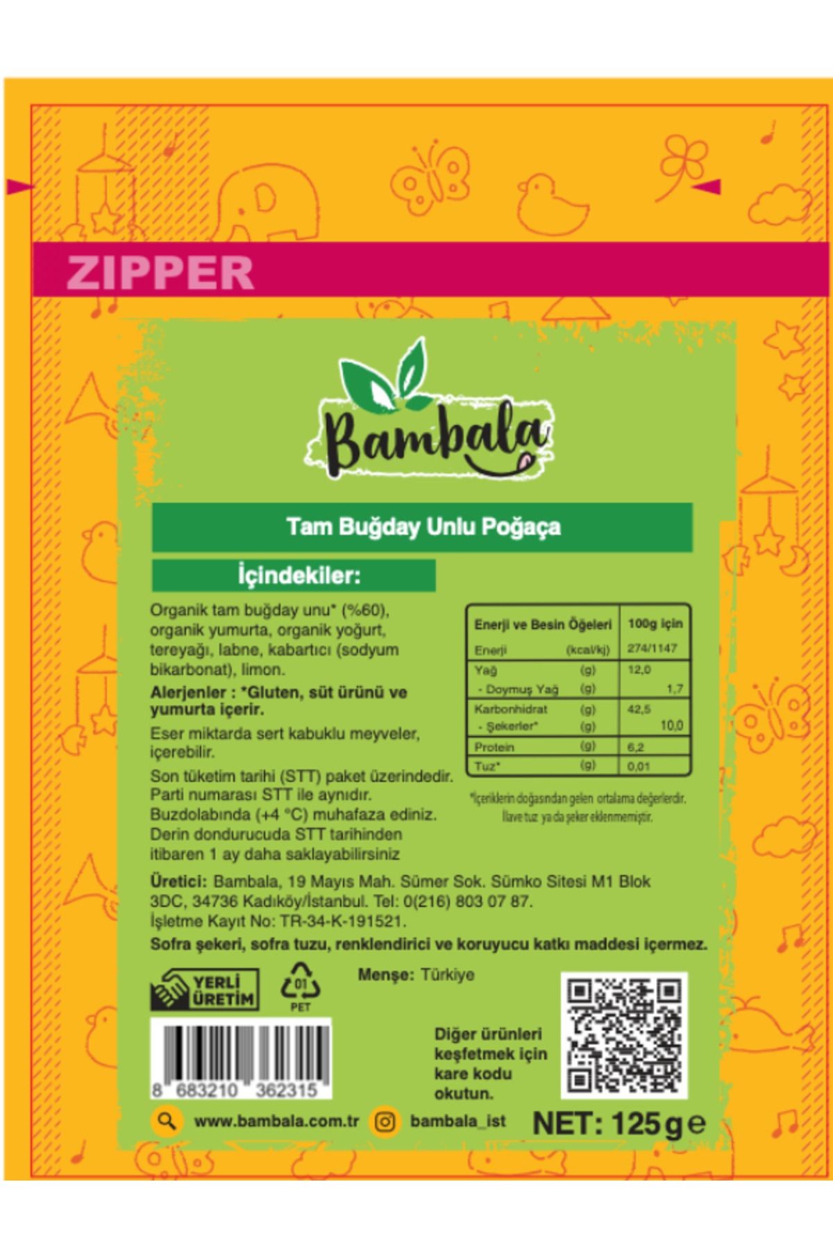 Atıştırmalık Paketi 3x125g (MUFFİN, ZENCEFİLLİ TARÇINLI KURABİYE, TAM BUĞDAY POĞAÇA)