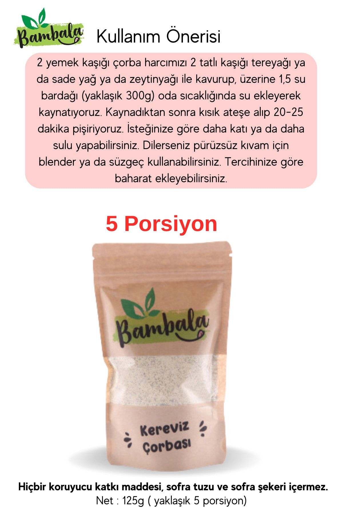 4'lü Çorba Paketi (Balkabaklı sebze çorbası, Pırasa, Kereviz ve bezelye çorbası) (4x 125g) -Katkısız