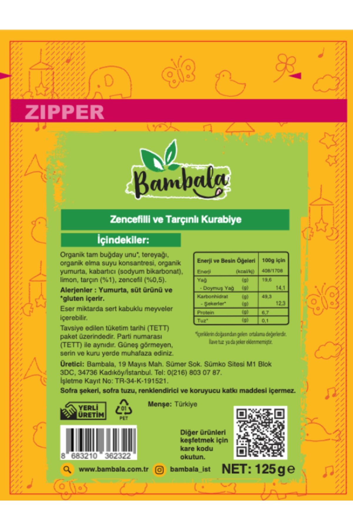 Atıştırmalık Paketi 3x125g (MUFFİN, ZENCEFİLLİ TARÇINLI KURABİYE, TAM BUĞDAY POĞAÇA)