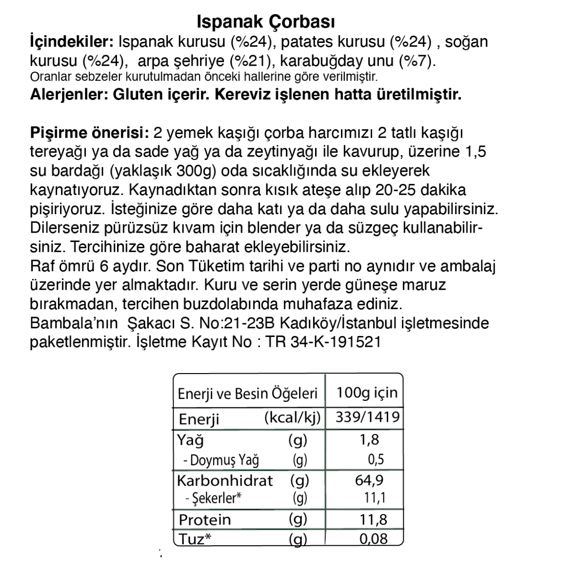 5'li Çorba Paketi (5x125g)Pancar, Ispanak,Balkabaklı S. Çorbası, Sebzeli Pankek ve Muhallebi -Katkısız