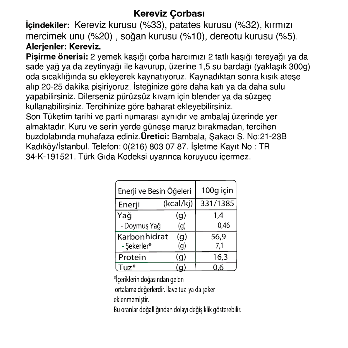 3'lü Bezelye, Kereviz, Balkabağı Çorba Harcı (3x 125g) - Katkısız