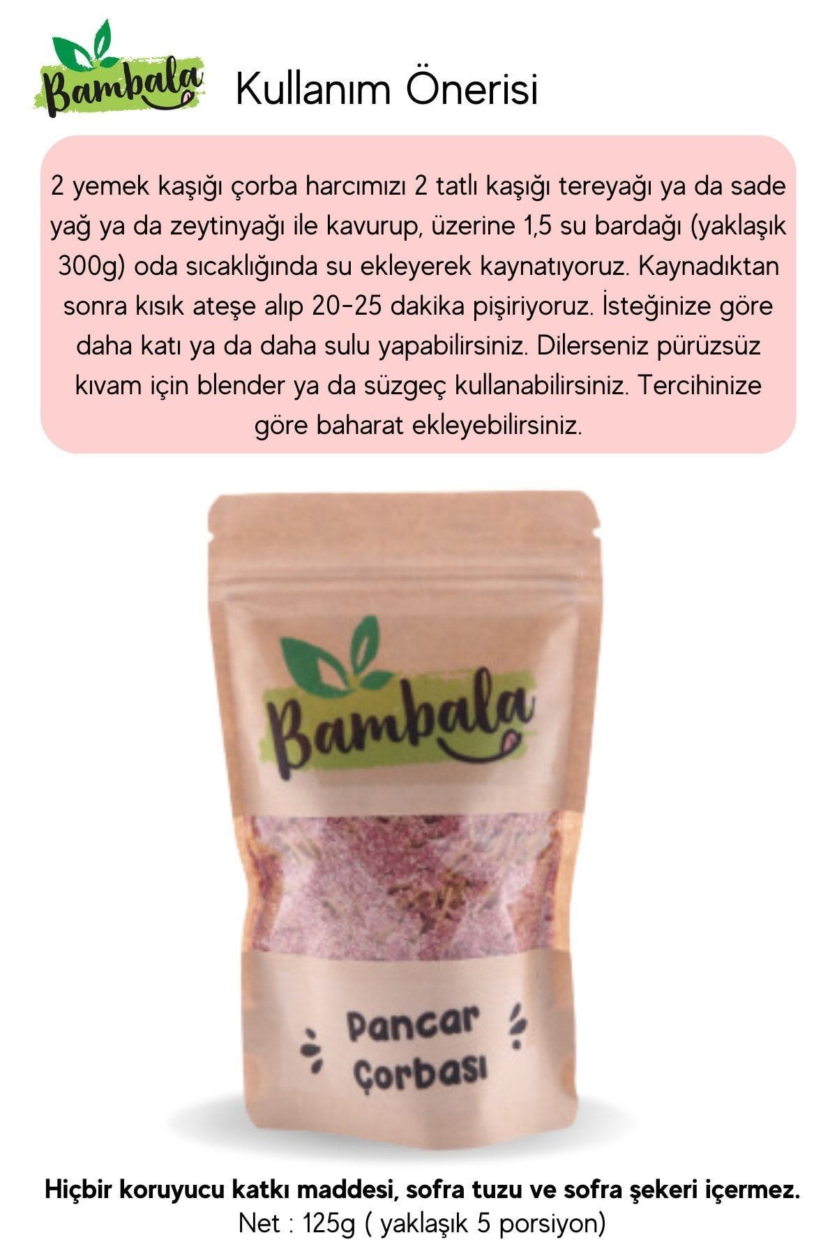 Haftalık 3'lü Çorba Paketi ( 3x50g) Pancar, Ispanak, Balkabaklı sebze Çorbası -Katkısız