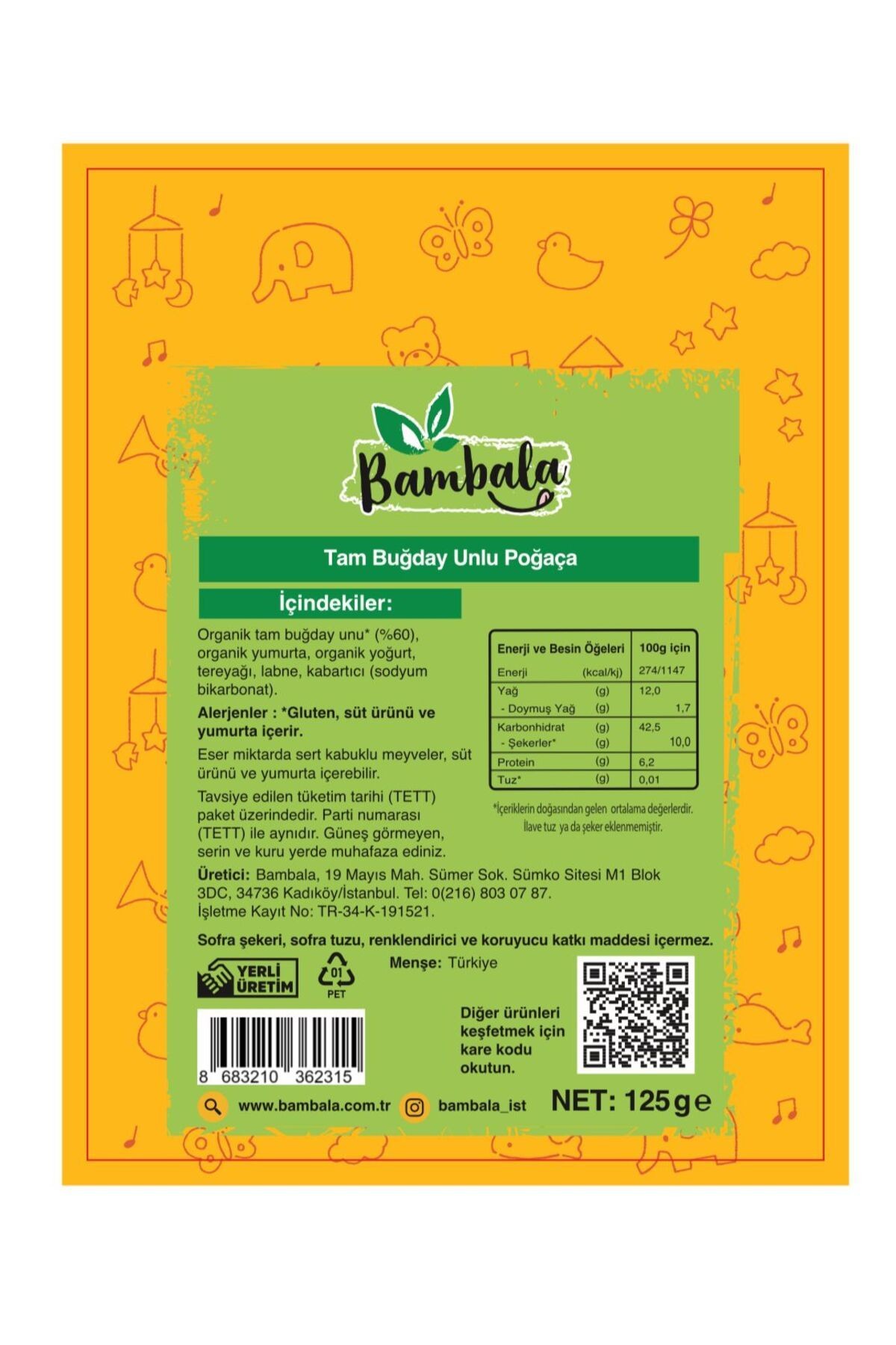Tam Buğdaylı Poğaça 125g