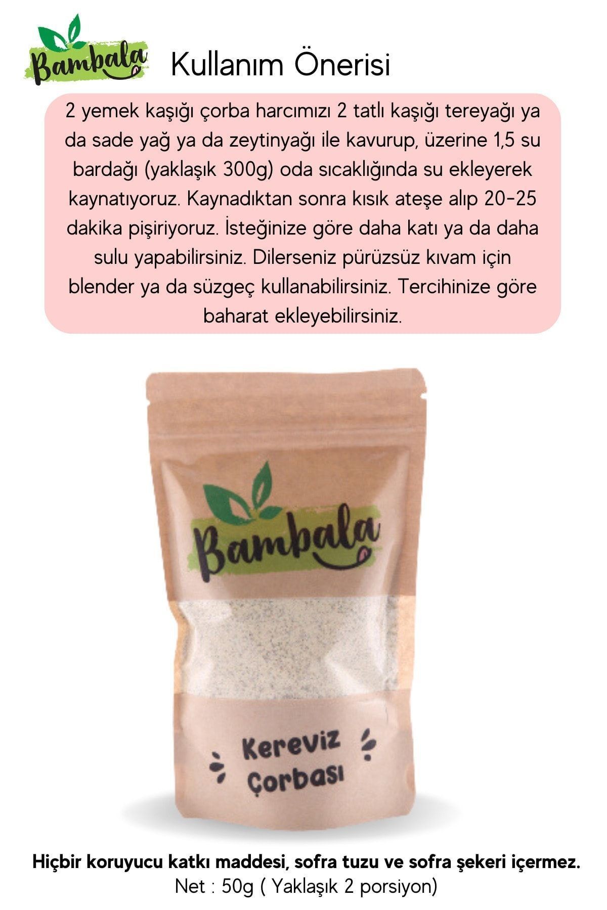 Haftalık 3'lü Çorba Paketi ( 3x50g)Brokoli, Kereviz ve Bezelye çorbası-Katkısız