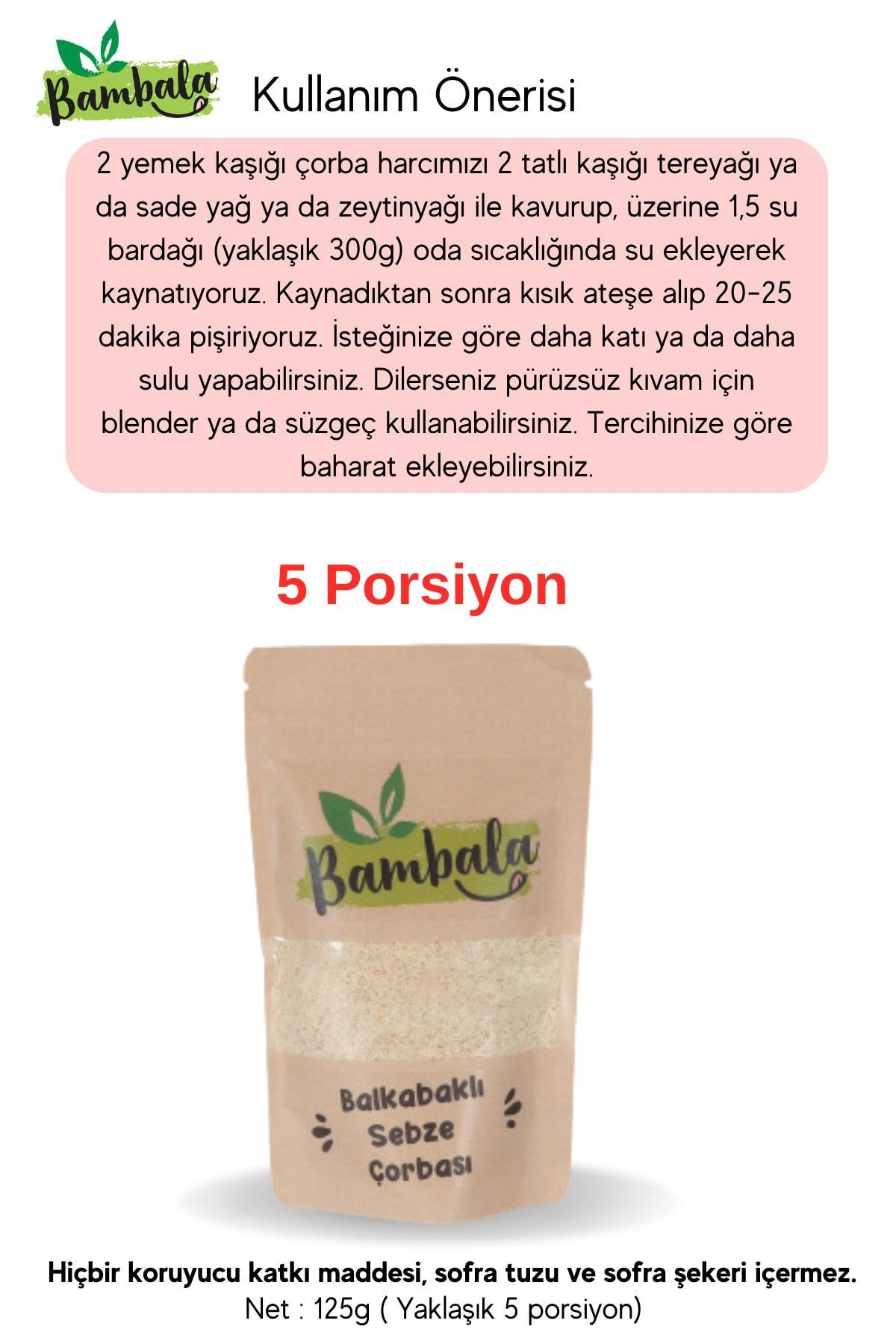 4'lü Çorba Paketi (Balkabaklı sebze çorbası, Pırasa, Kereviz ve bezelye çorbası) (4x 125g) -Katkısız